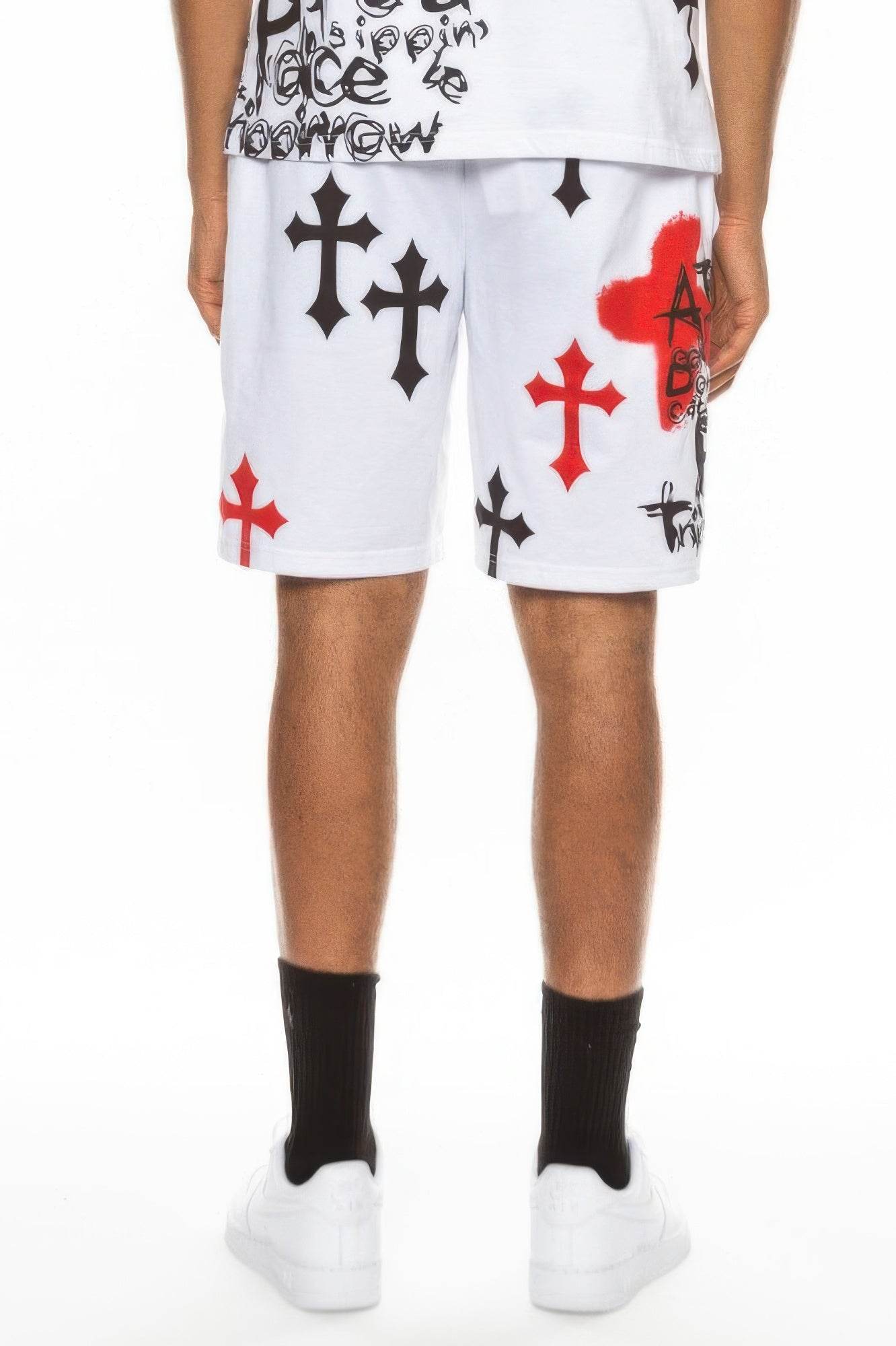 Mens Chrome Cross Skull Shorts - Purcell's Clothing Company