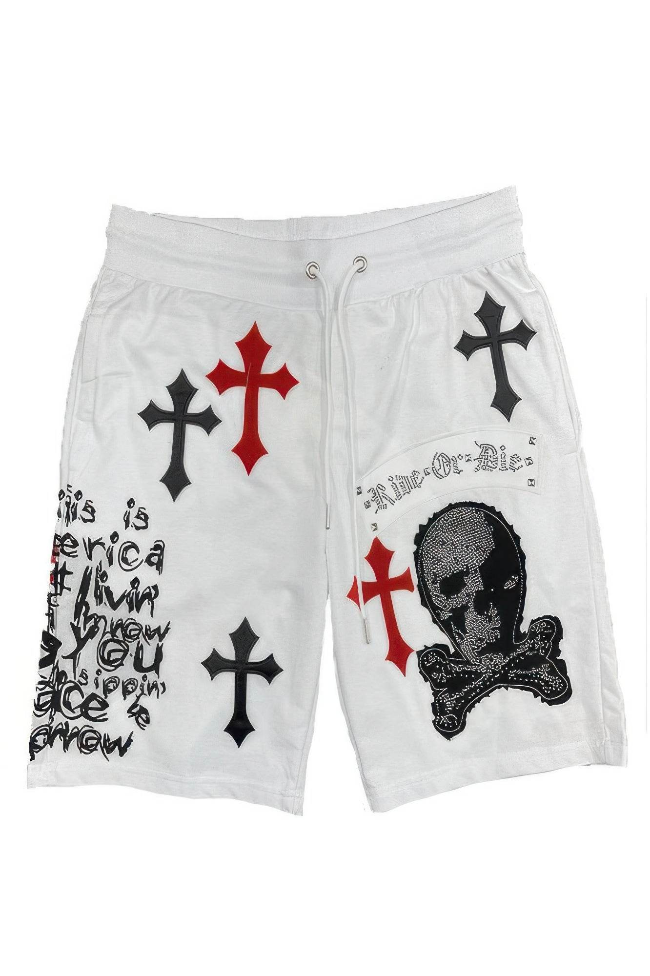 Mens Chrome Cross Skull Shorts - Purcell's Clothing Company