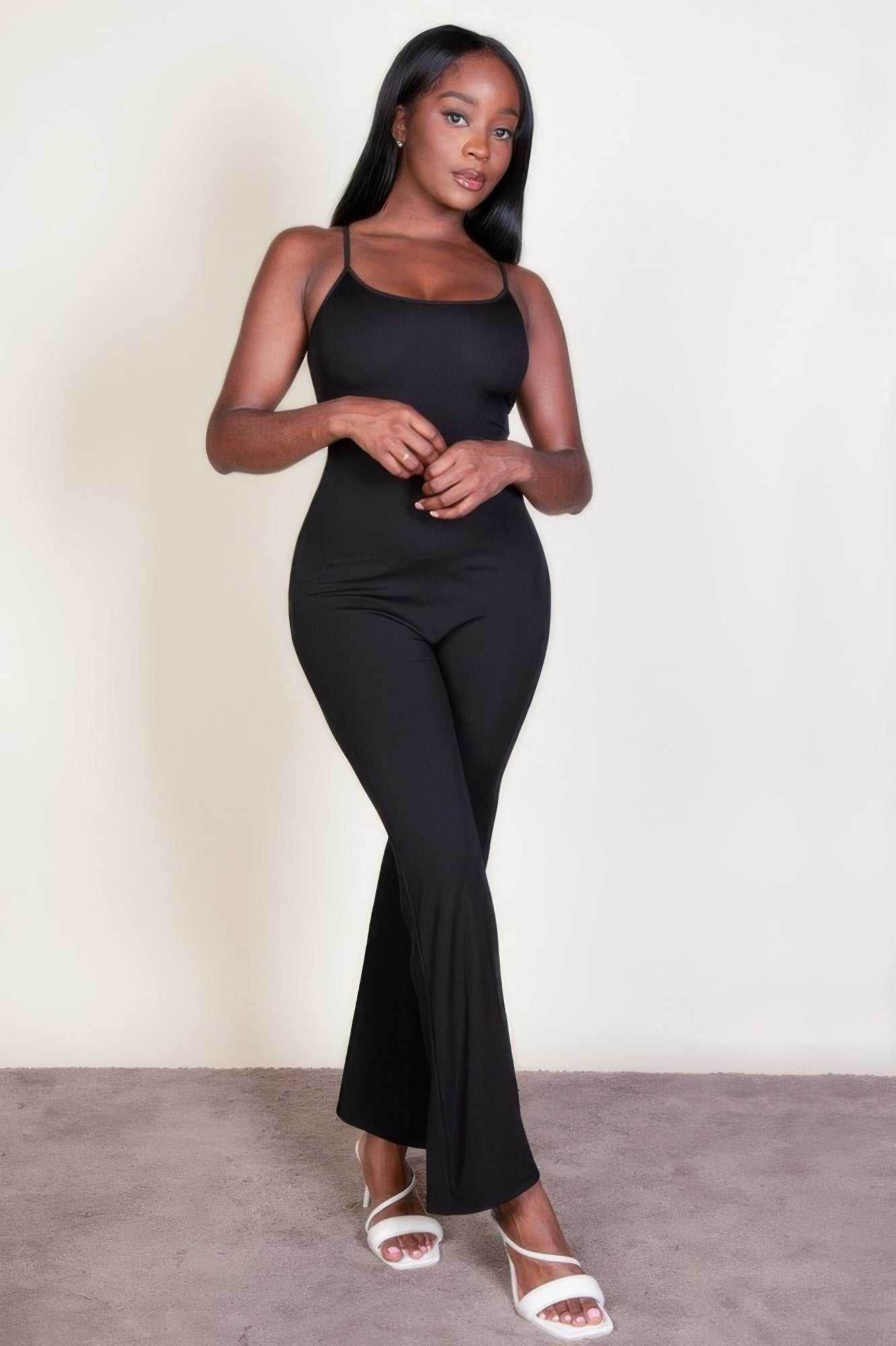 Ribbed Sleeveless Wide Leg Jumpsuit - Purcell's Clothing Company