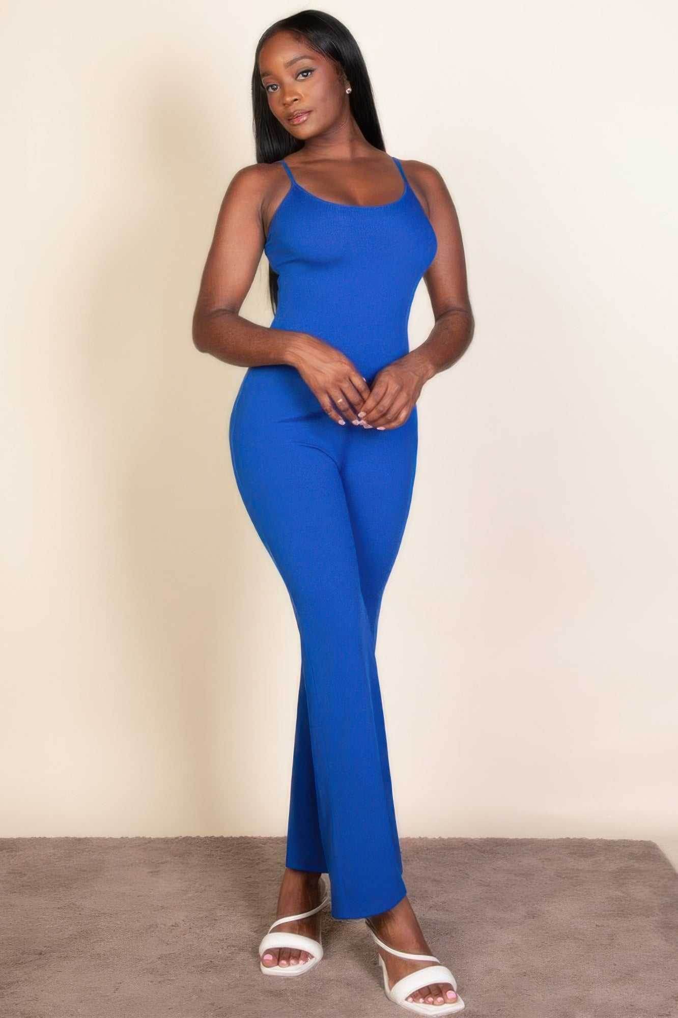 Ribbed Sleeveless Wide Leg Jumpsuit - Purcell's Clothing Company