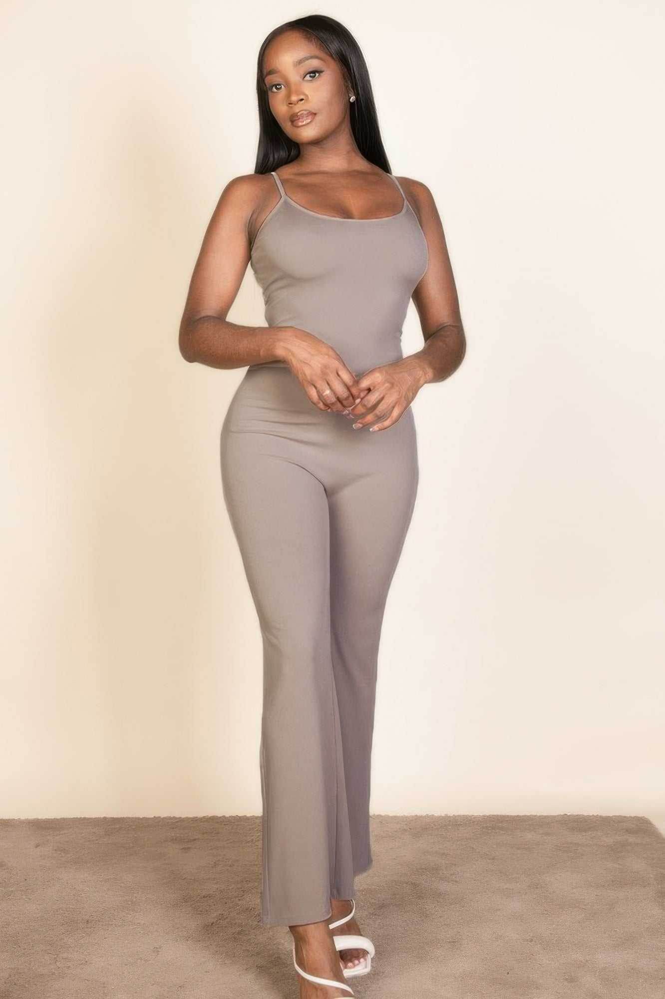 Ribbed Sleeveless Wide Leg Jumpsuit - Purcell's Clothing Company