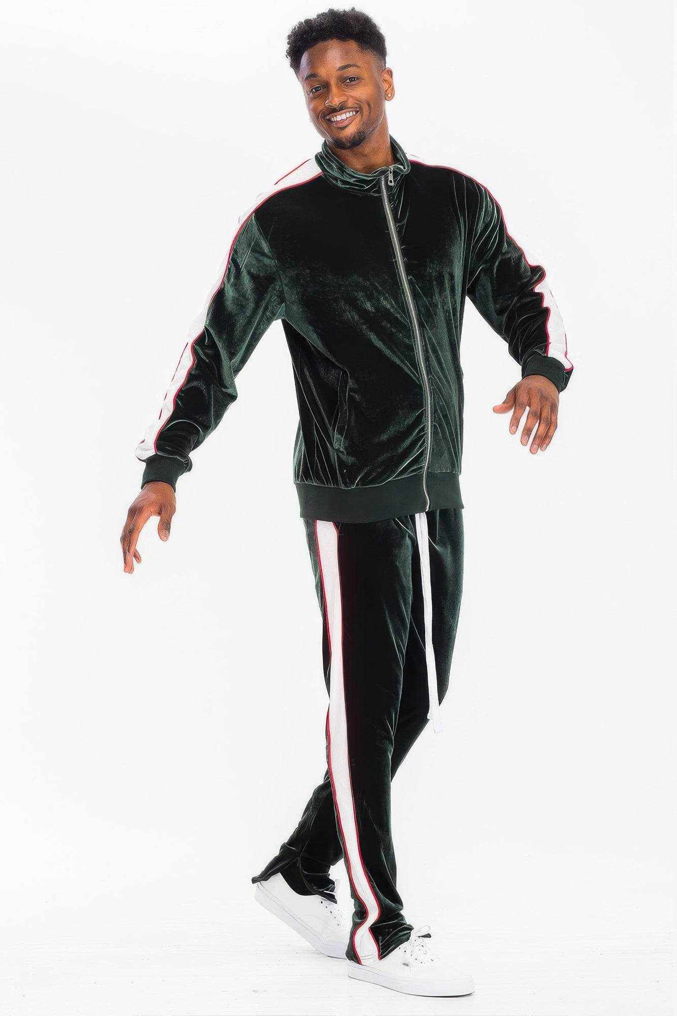 Mens Velour Track Jacket And Track Pant Set - Purcell's Clothing Company