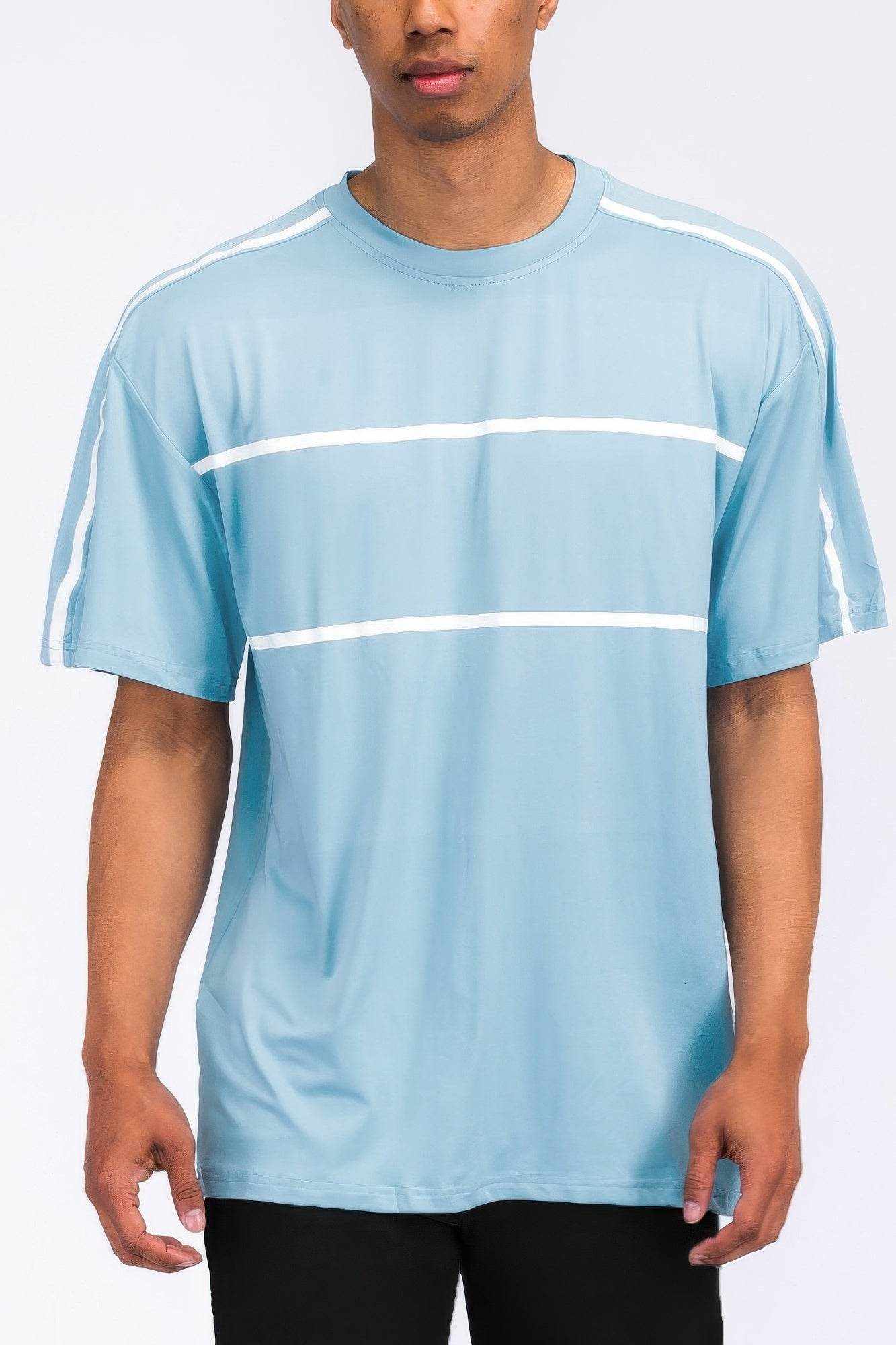 Round Neck Tape Stripe Tshirt - Purcell's Clothing Company