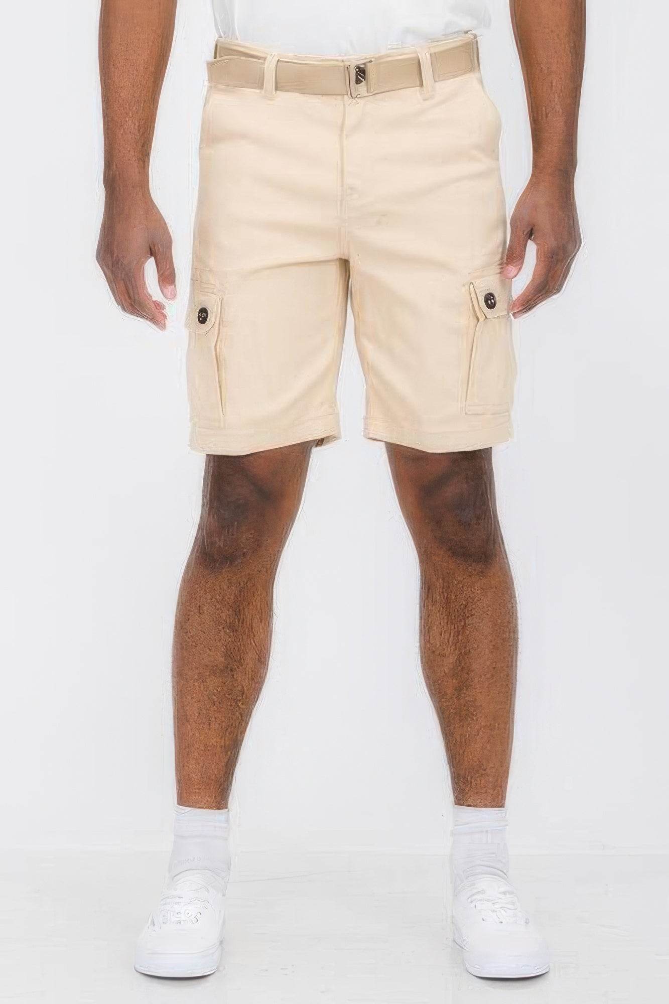 Mens Belted Cargo Shorts With Pockets - Purcell's Clothing Company