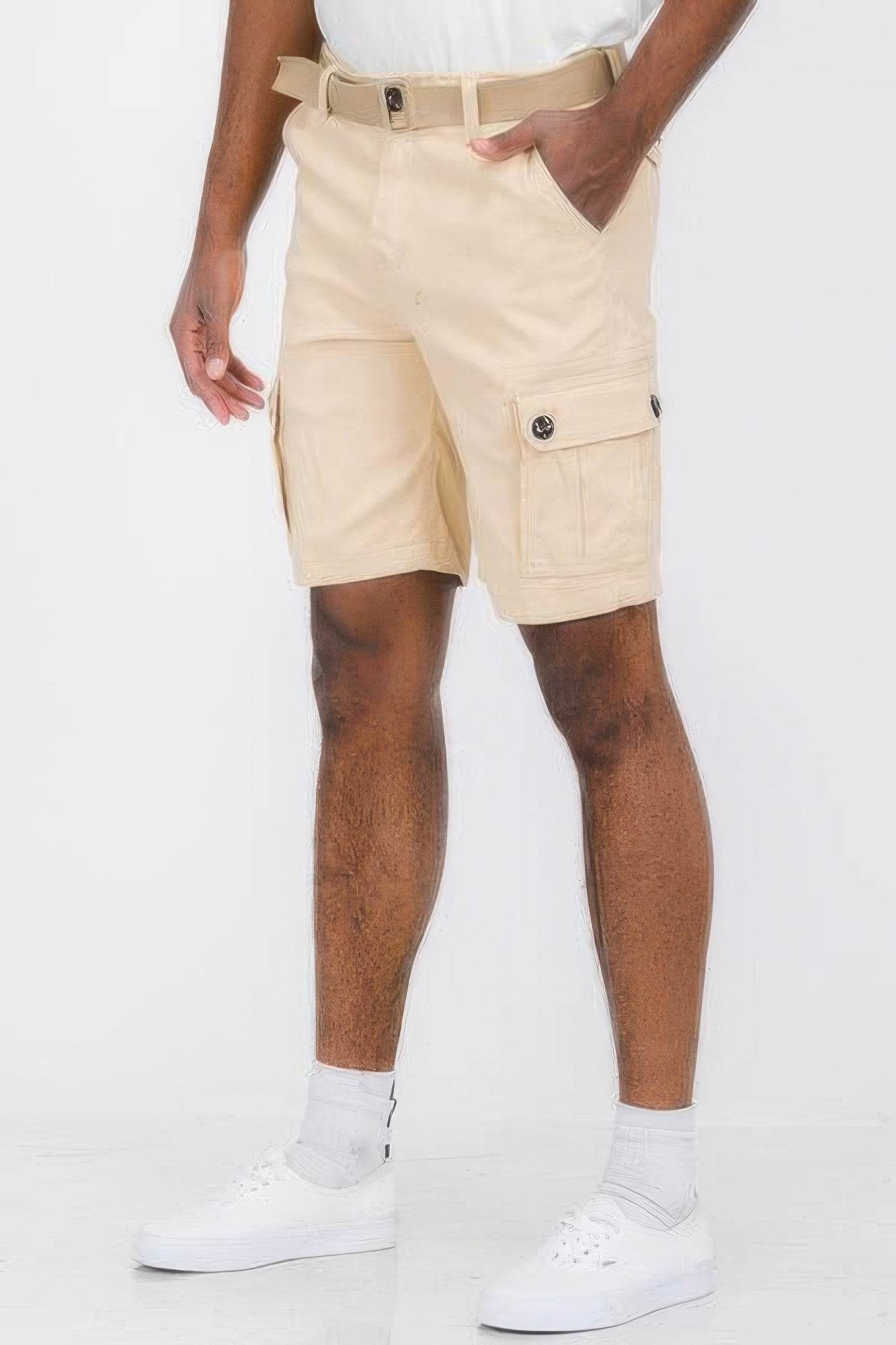 Mens Belted Cargo Shorts With Pockets - Purcell's Clothing Company