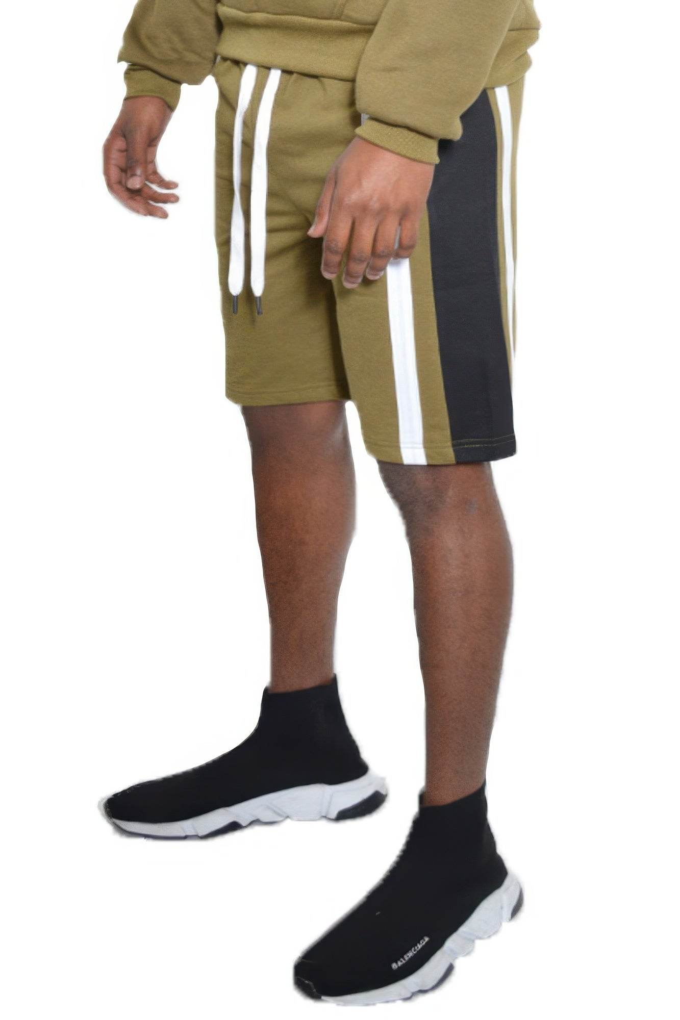 Mens Color Block Stripe Sweat Shorts - Purcell's Clothing Company