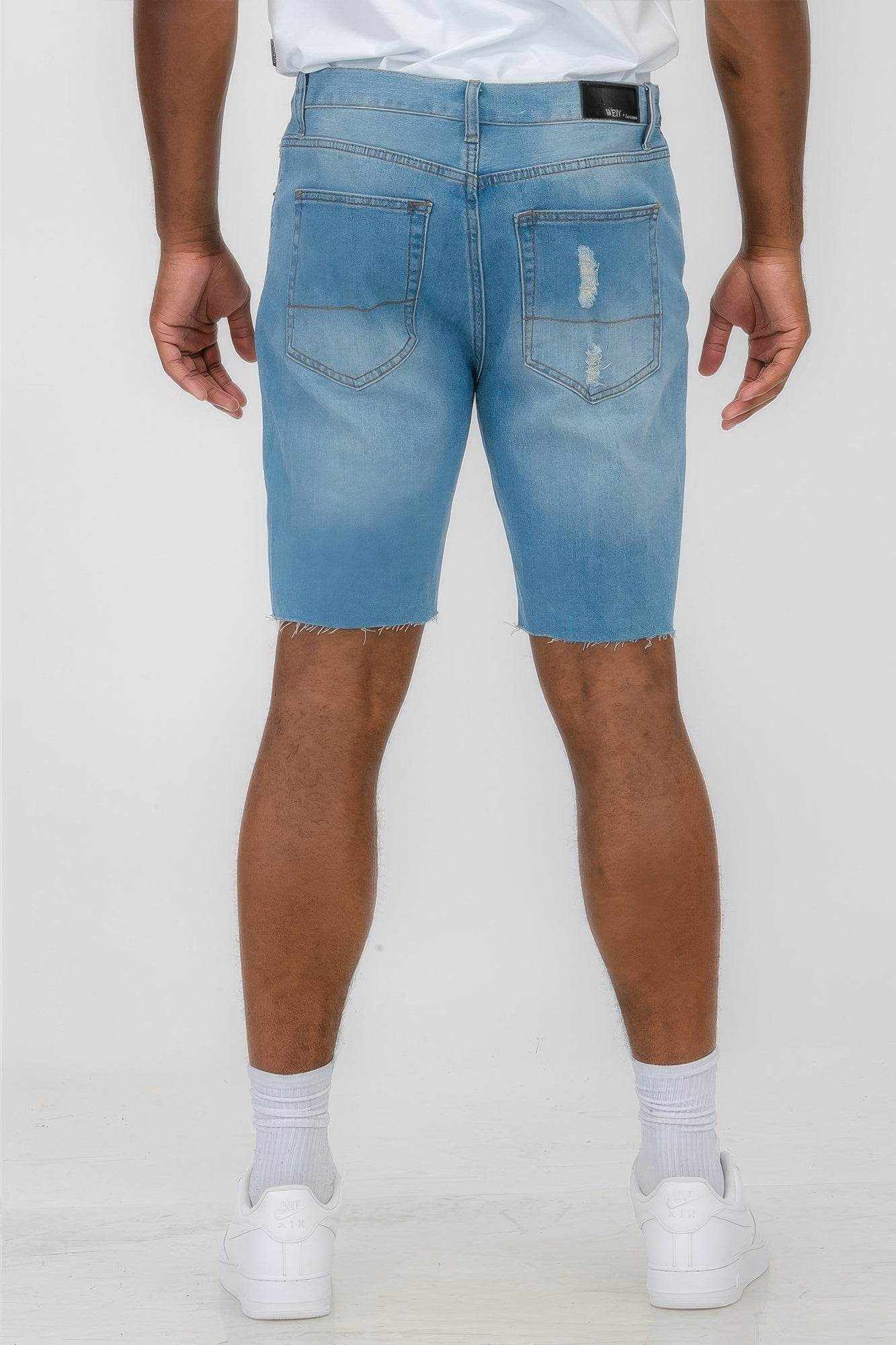 Distressed Stretch Denim Shorts - Purcell's Clothing Company