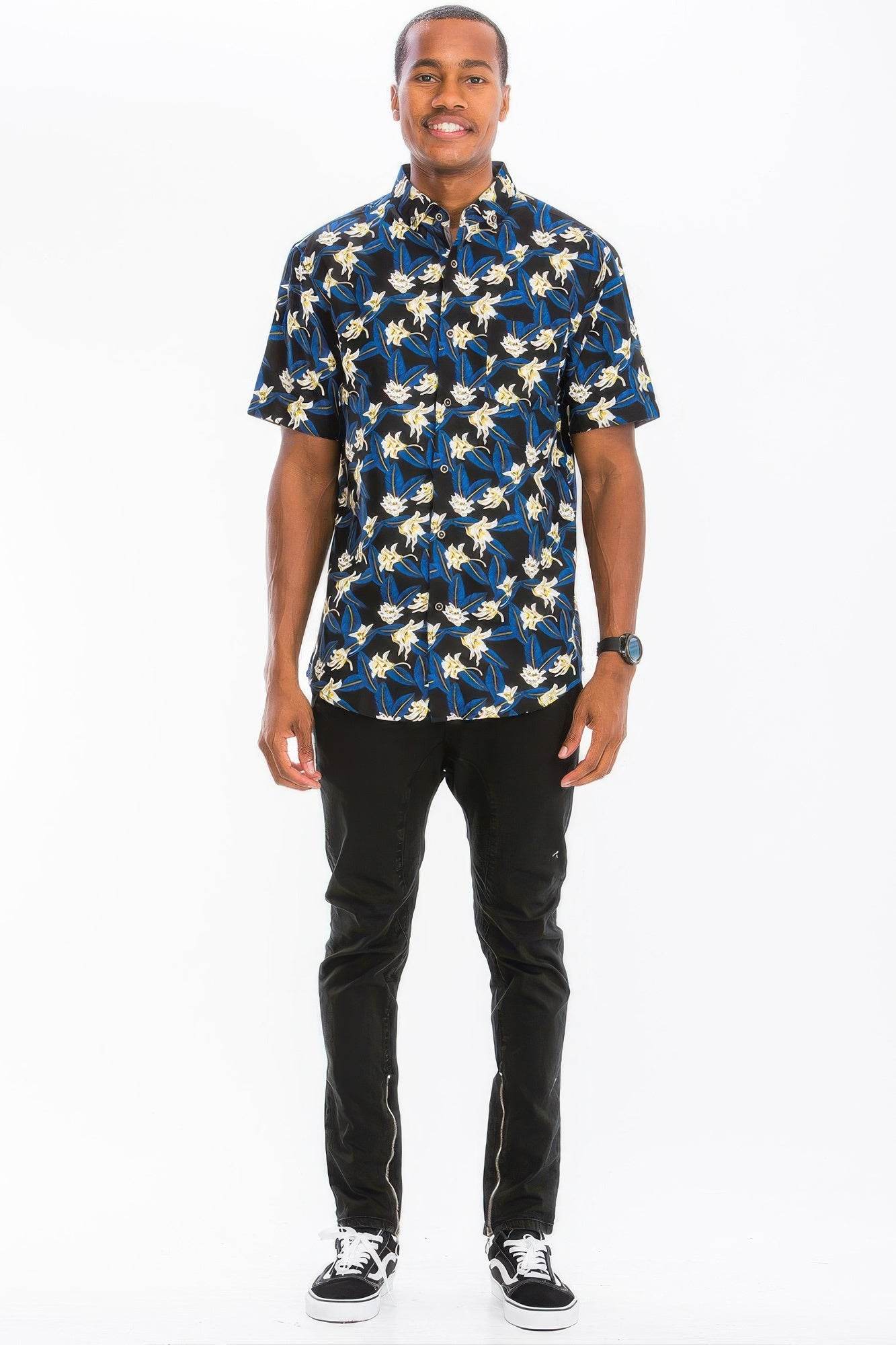 Mens Print Hawaiian Button Down Shirt - Purcell's Clothing Company