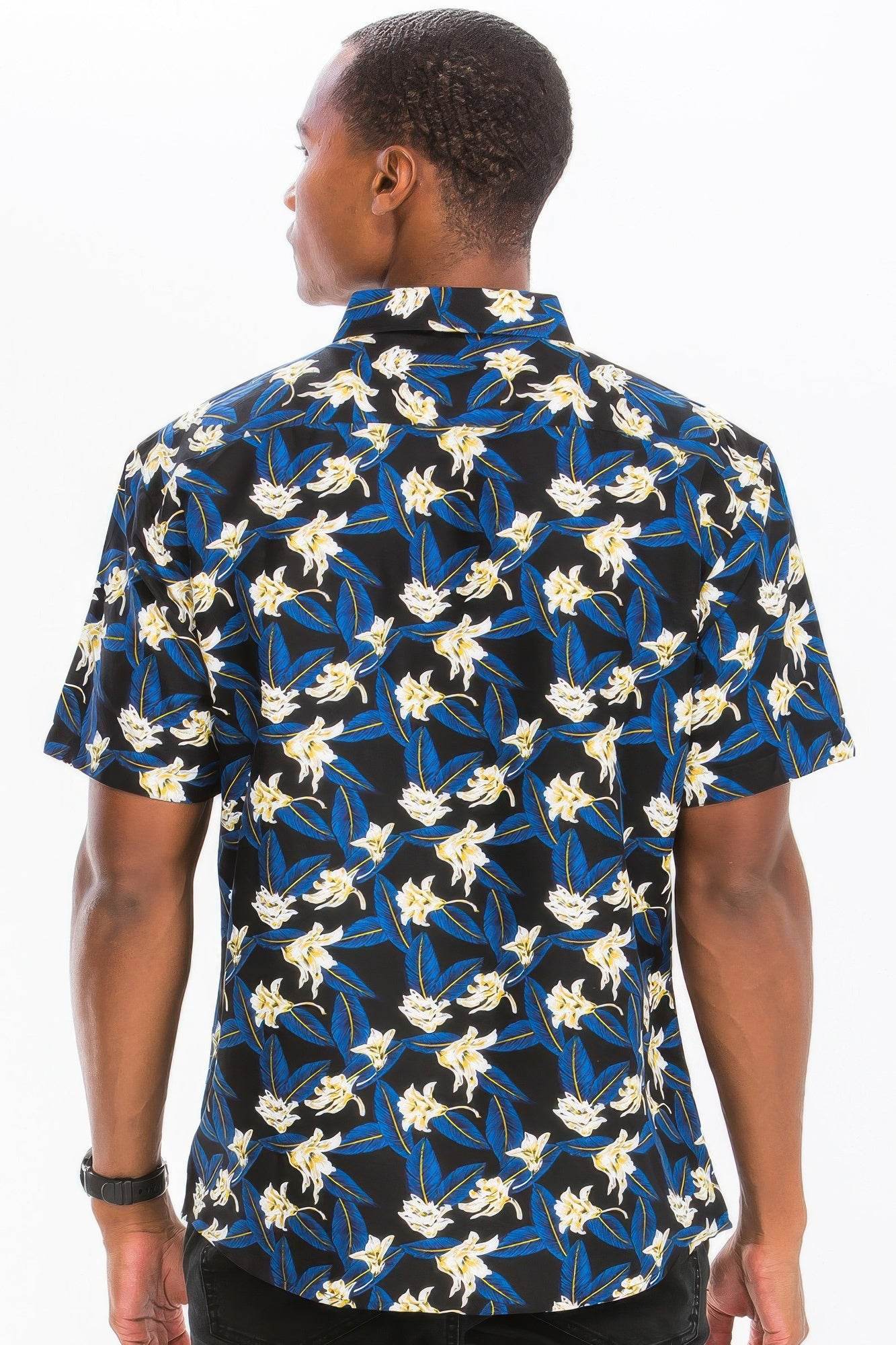 Mens Print Hawaiian Button Down Shirt - Purcell's Clothing Company