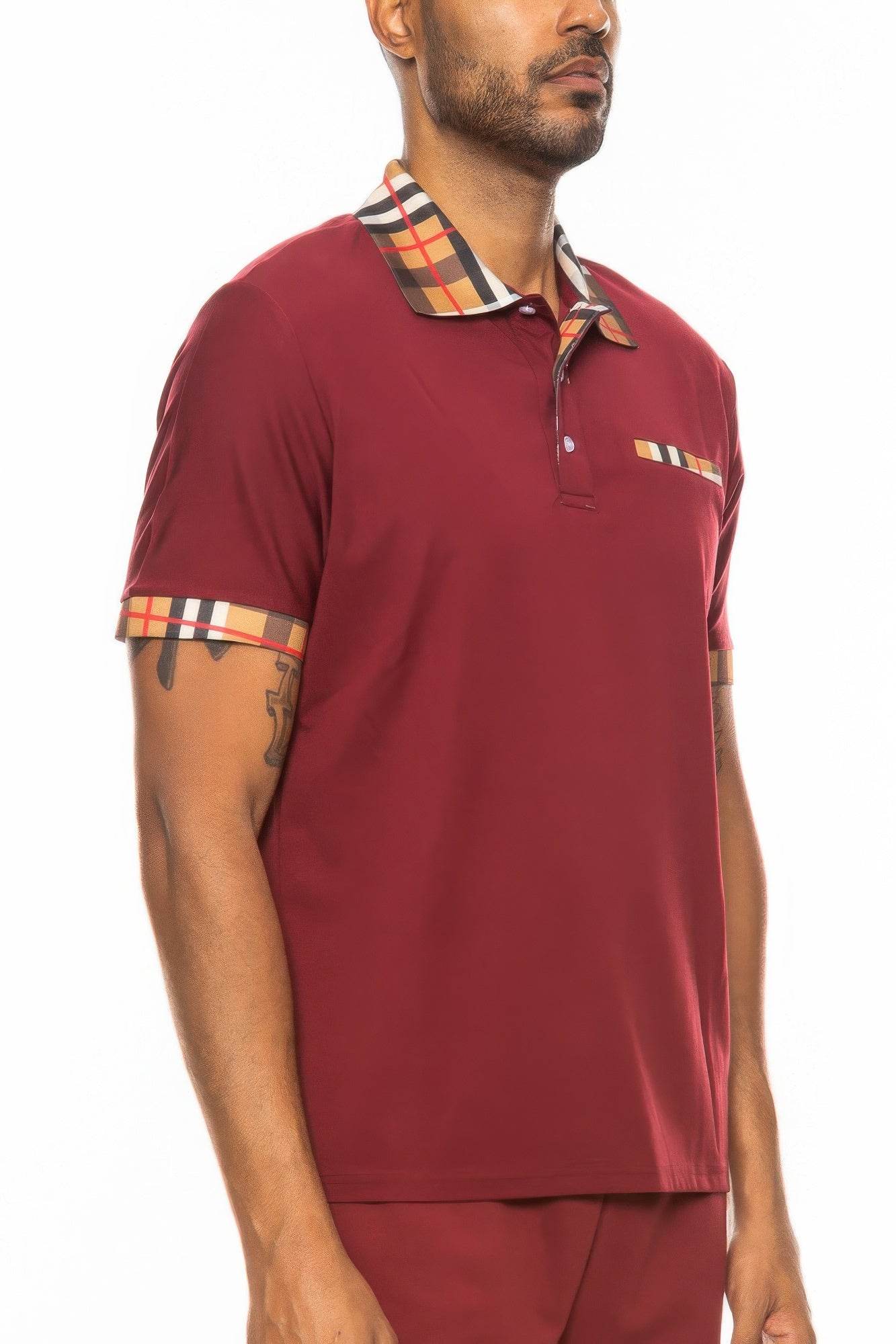 Checkered Plaid Short Sleeve Polo Shirt - Purcell's Clothing Company