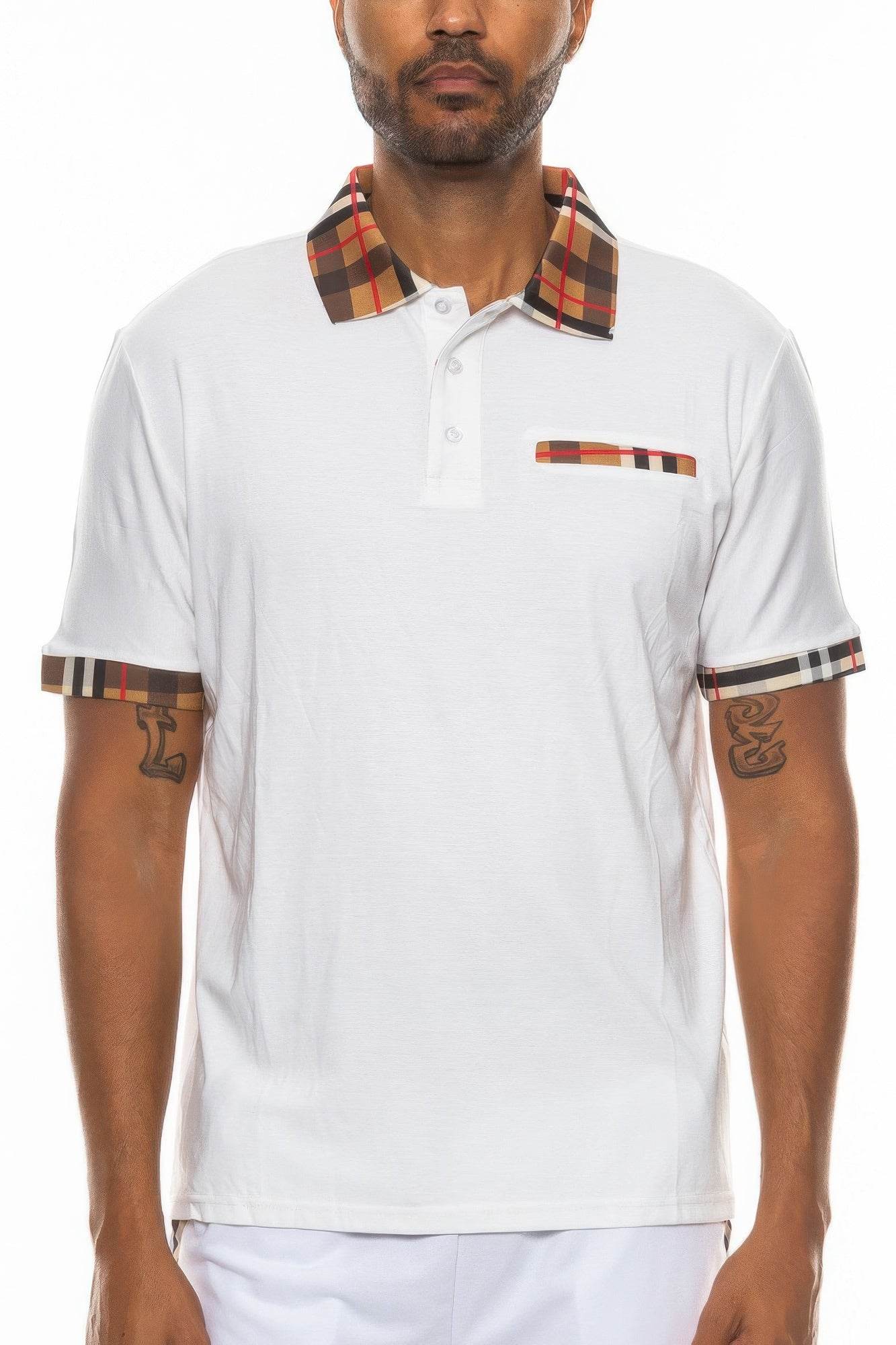 Checkered Plaid Short Sleeve Polo Shirt - Purcell's Clothing Company