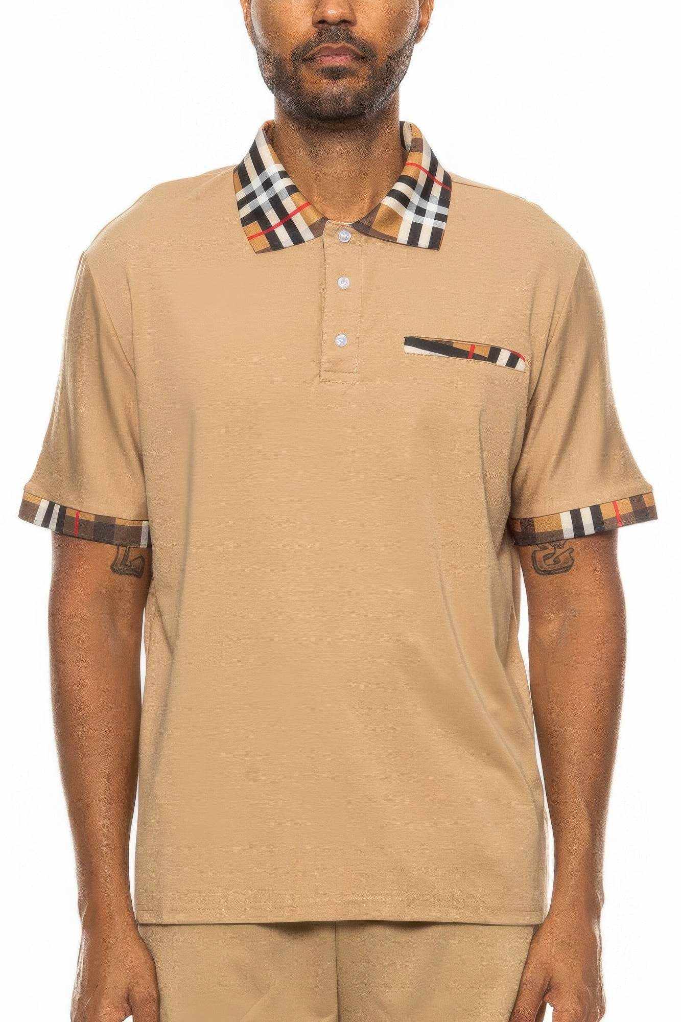 Checkered Plaid Short Sleeve Polo Shirt - Purcell's Clothing Company