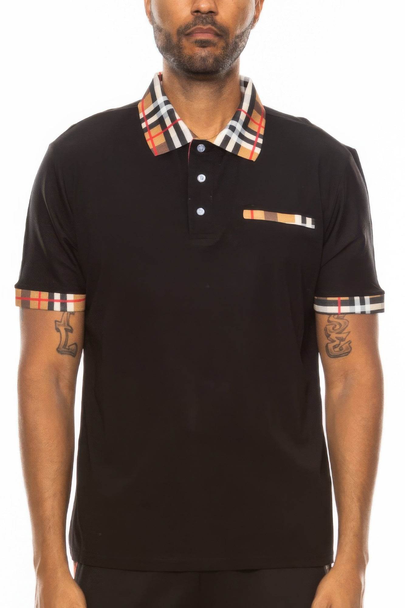Checkered Plaid Short Sleeve Polo Shirt - Purcell's Clothing Company