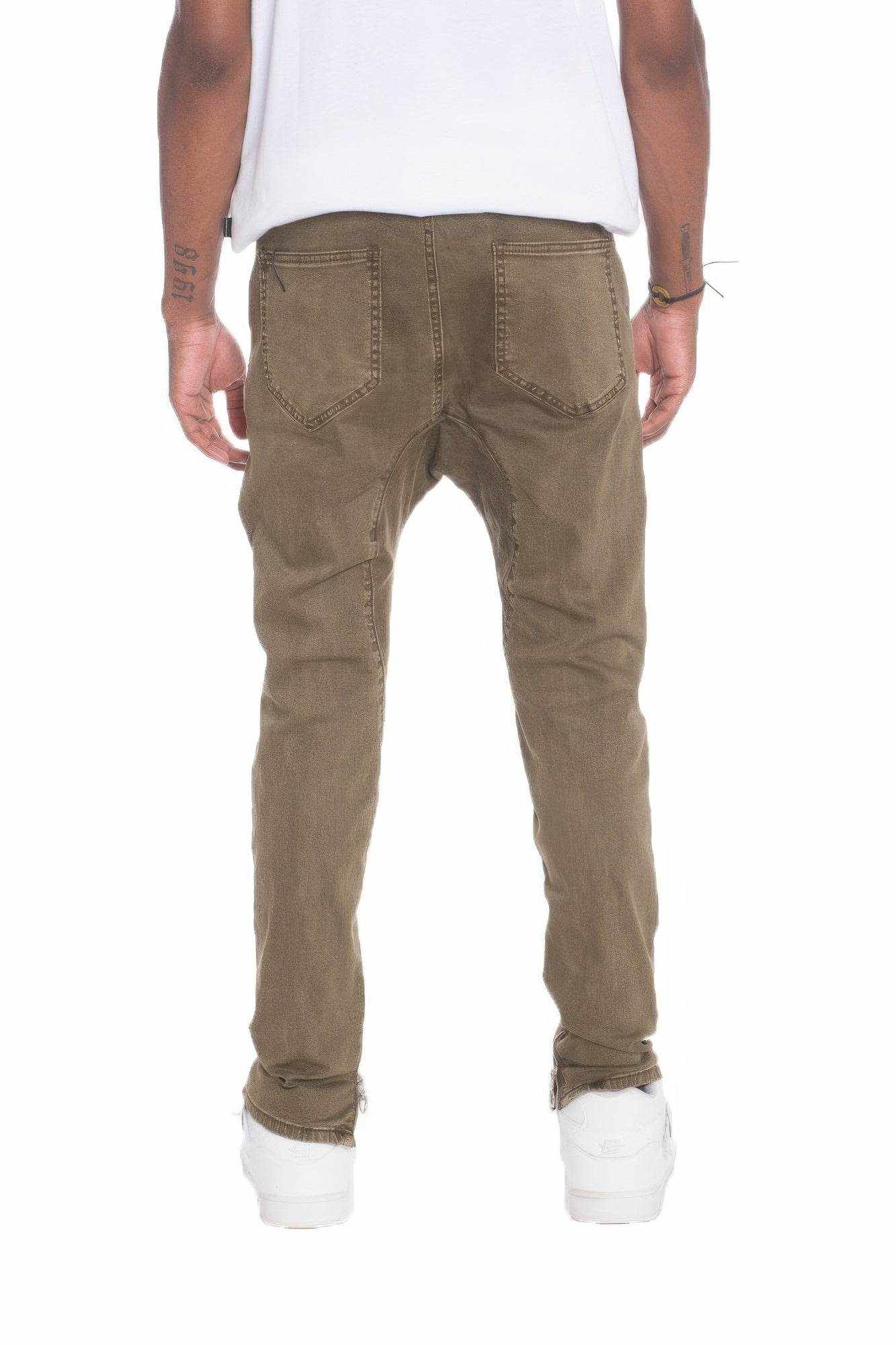 Distressed Denim Checkered Taped Jeans - Purcell's Clothing Company