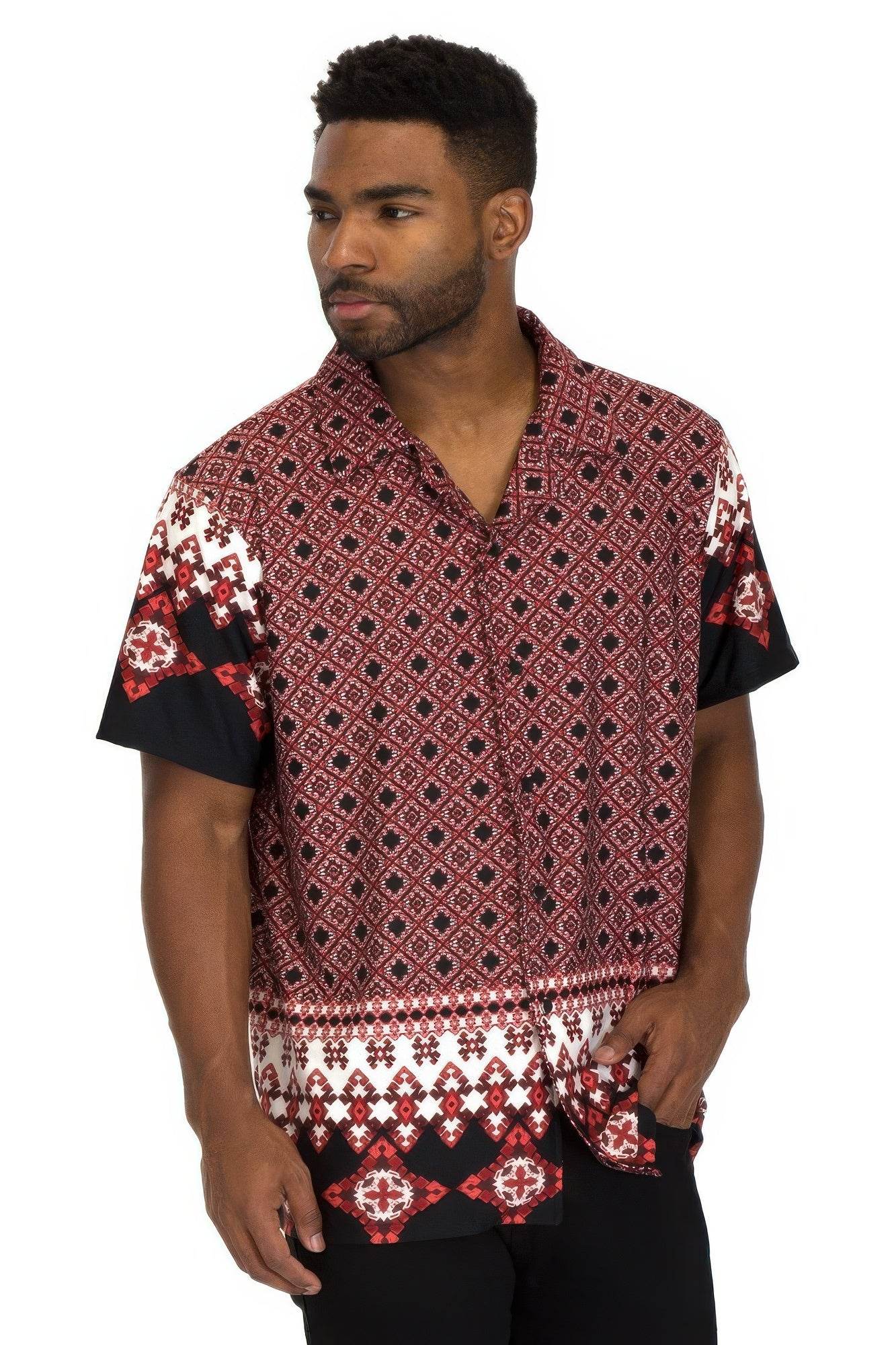 Cuban Collar Cut Button Down Shirt - Purcell's Clothing Company