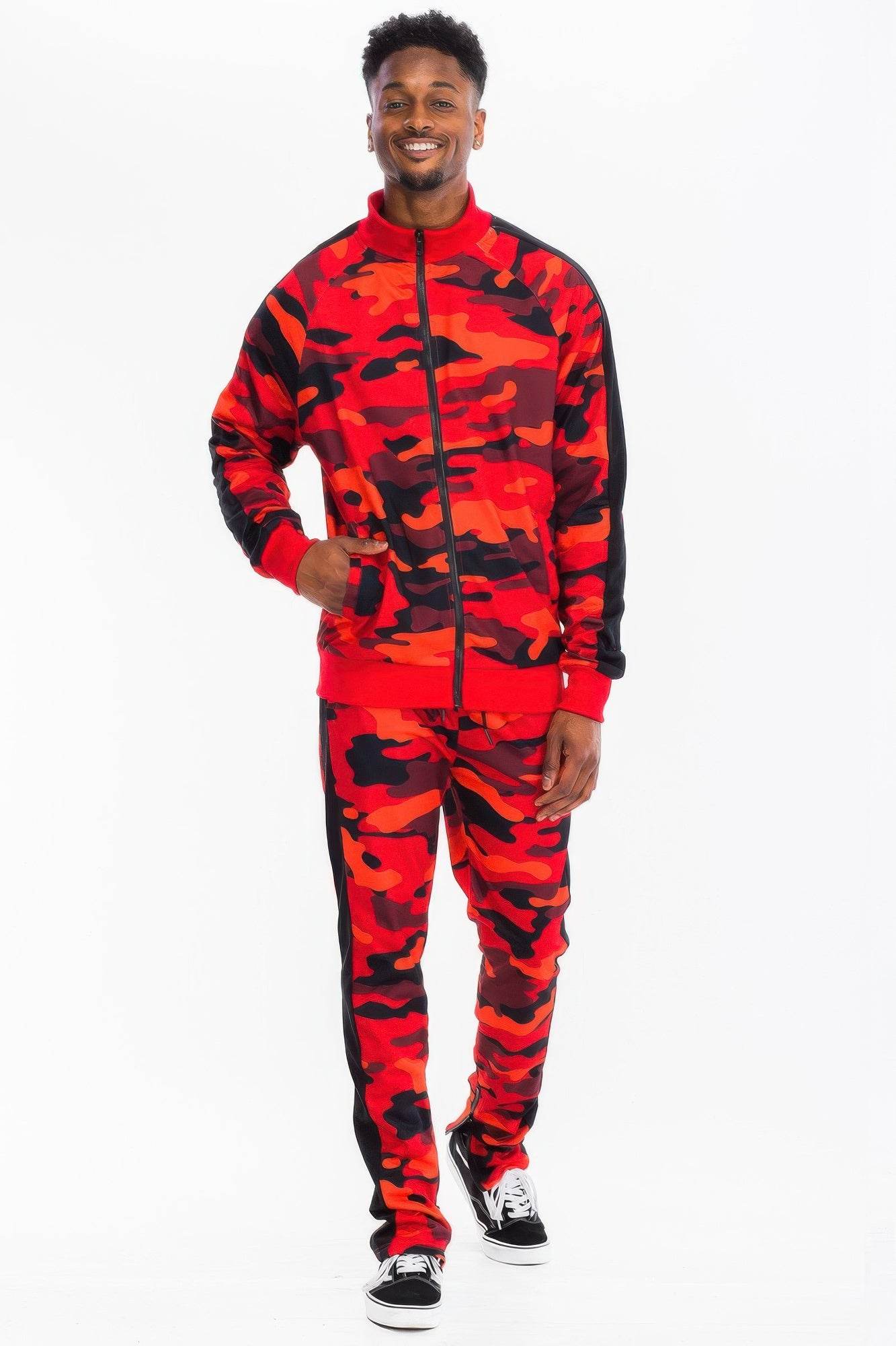 Full Camo With Stripe Track Bottom Pants - Purcell's Clothing Company