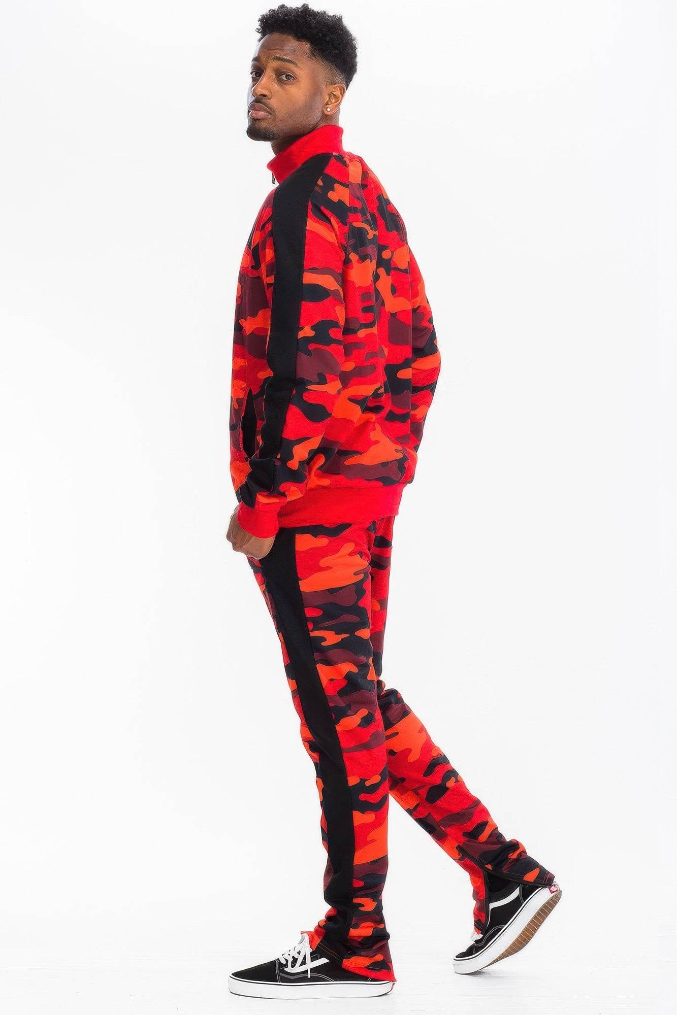 Full Camo With Stripe Track Bottom Pants - Purcell's Clothing Company
