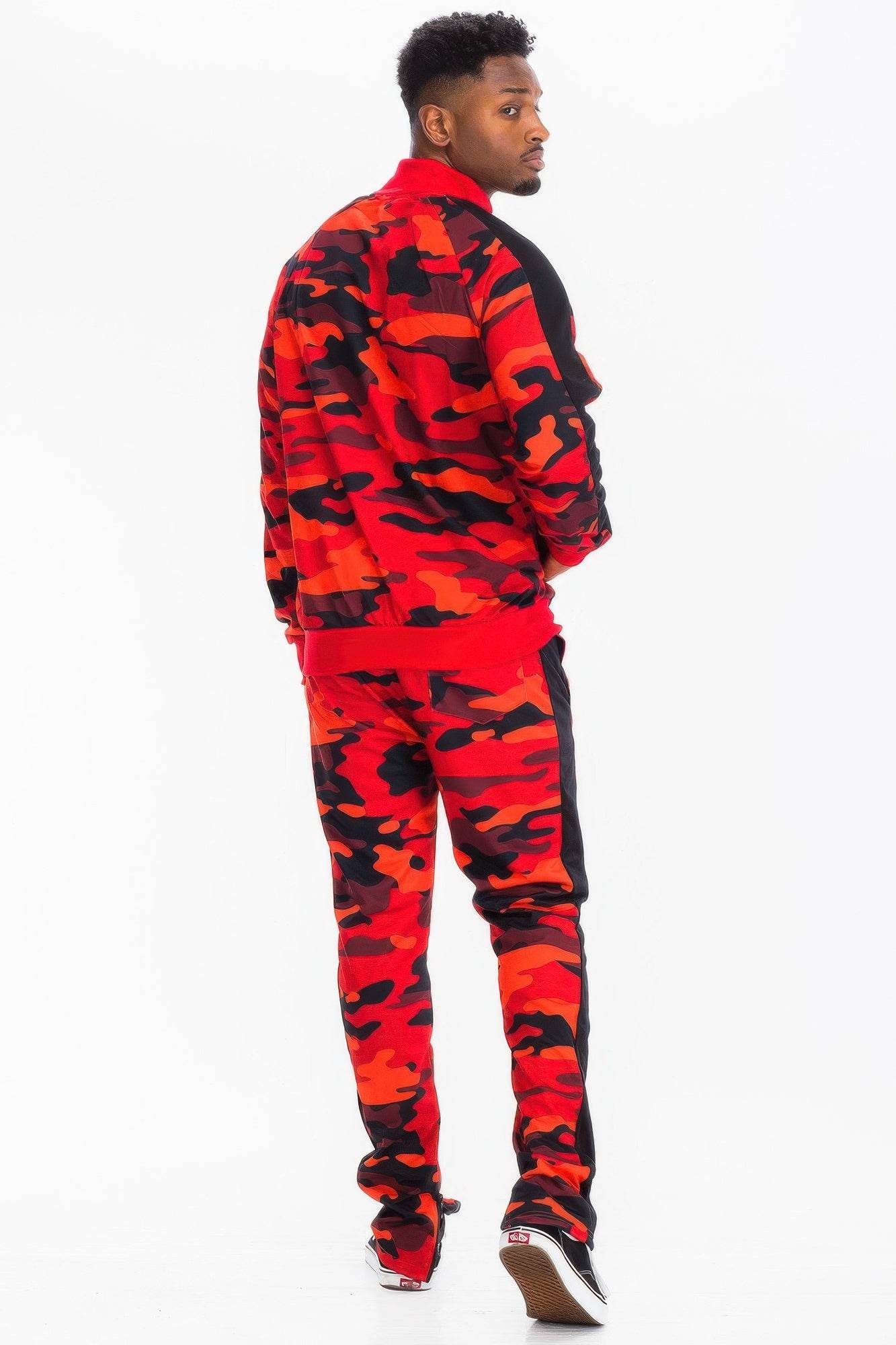 Full Camo With Stripe Track Bottom Pants - Purcell's Clothing Company