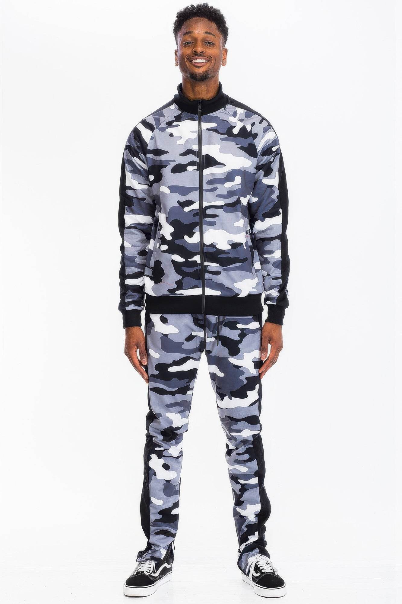 Full Camo With Stripe Track Bottom Pants - Purcell's Clothing Company