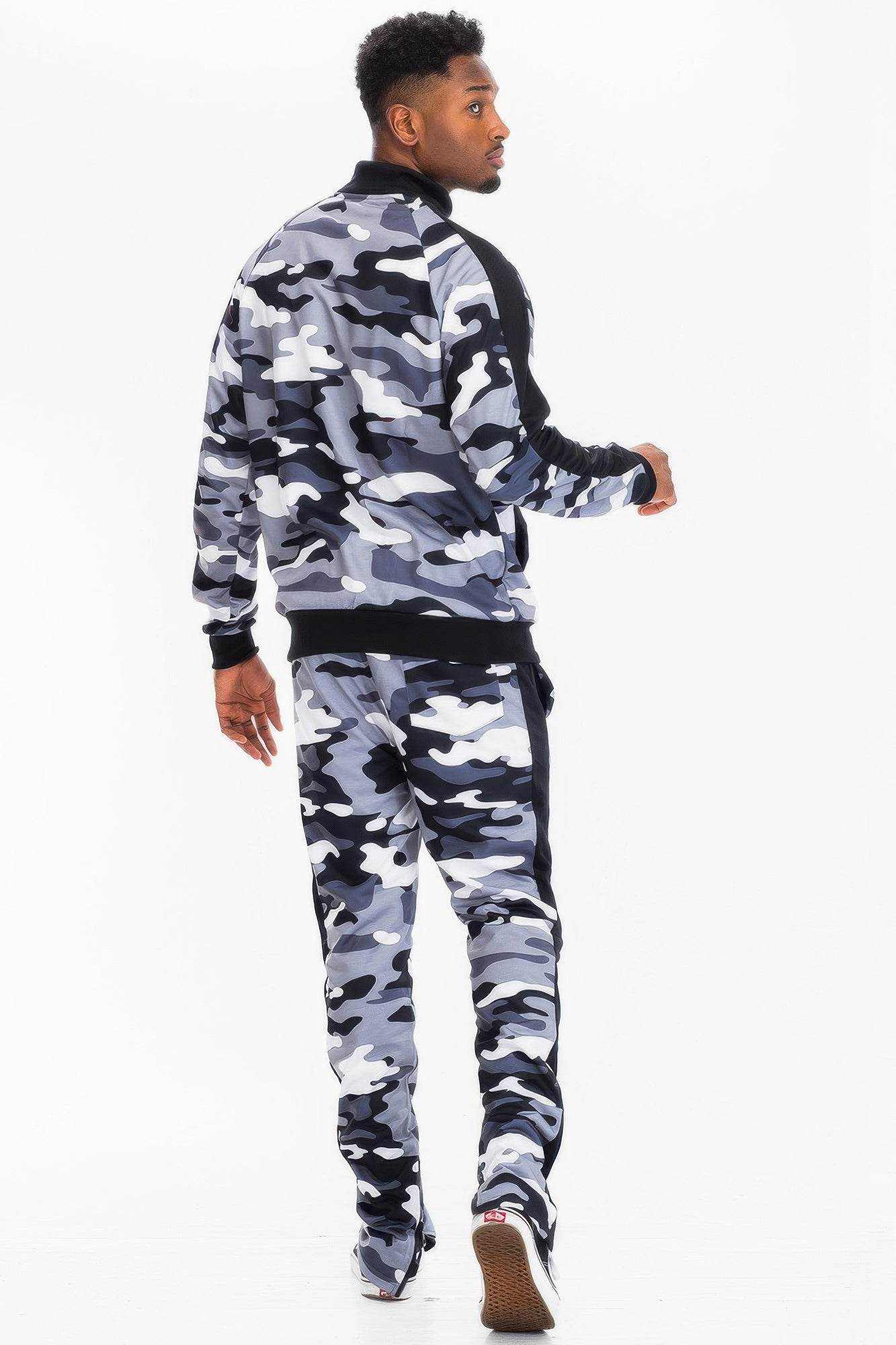 Full Camo With Stripe Track Bottom Pants - Purcell's Clothing Company