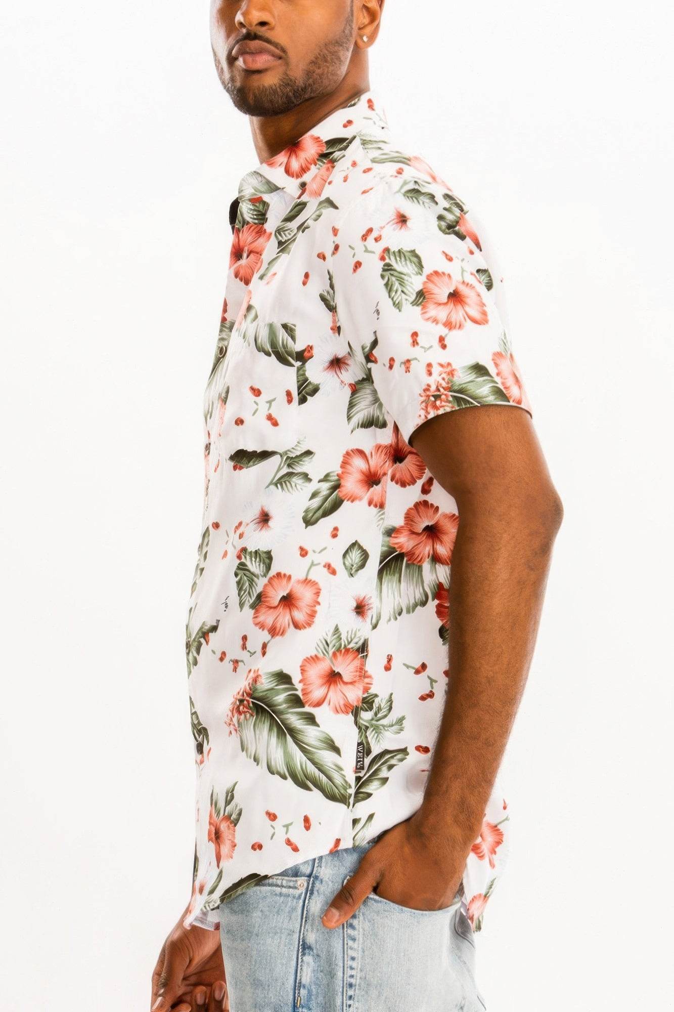 Hawaiian Print Button Down Shirt - Purcell's Clothing Company