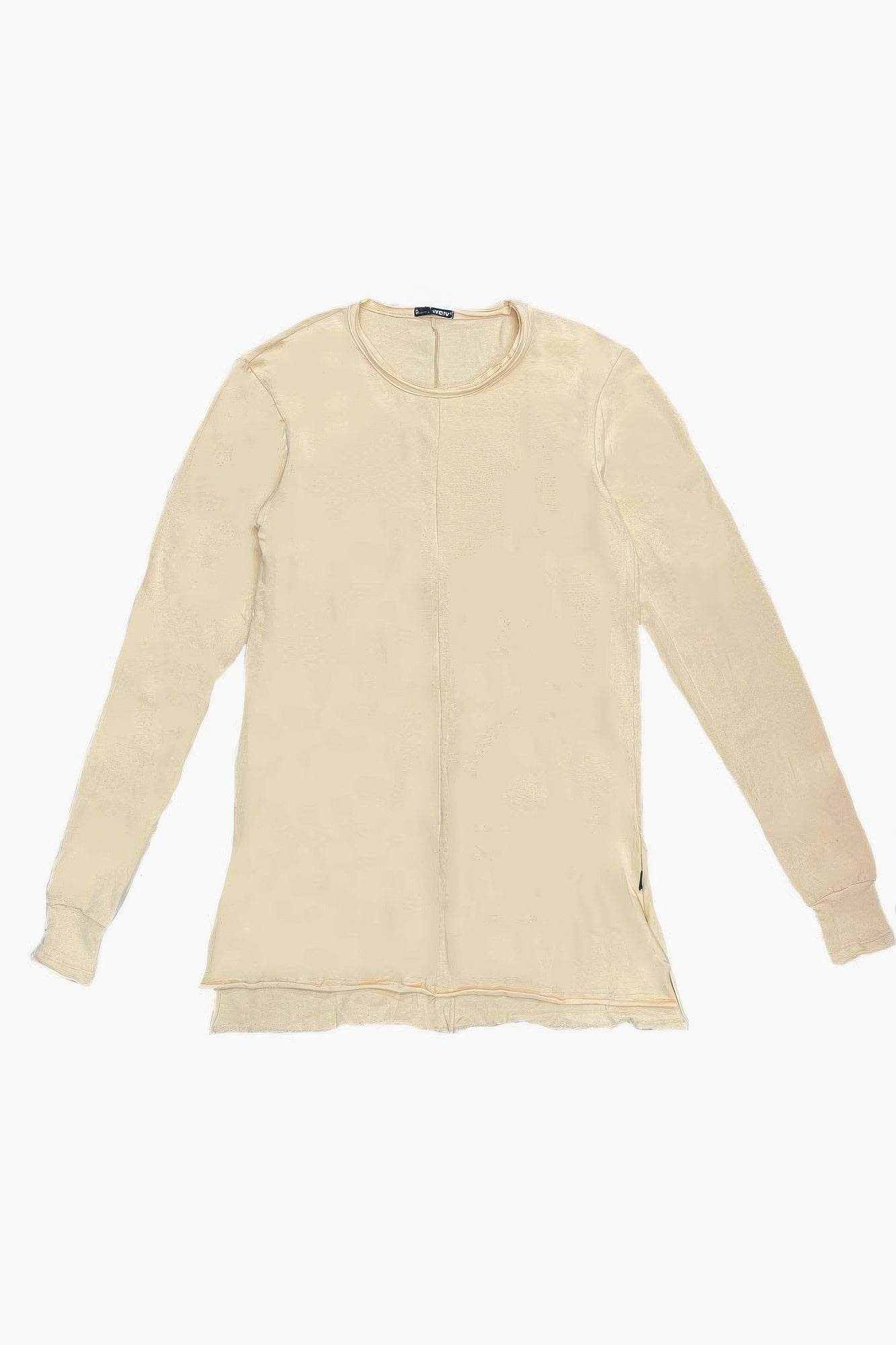 Solid Rough Hem Long Sleeve T-Shirt - Purcell's Clothing Company