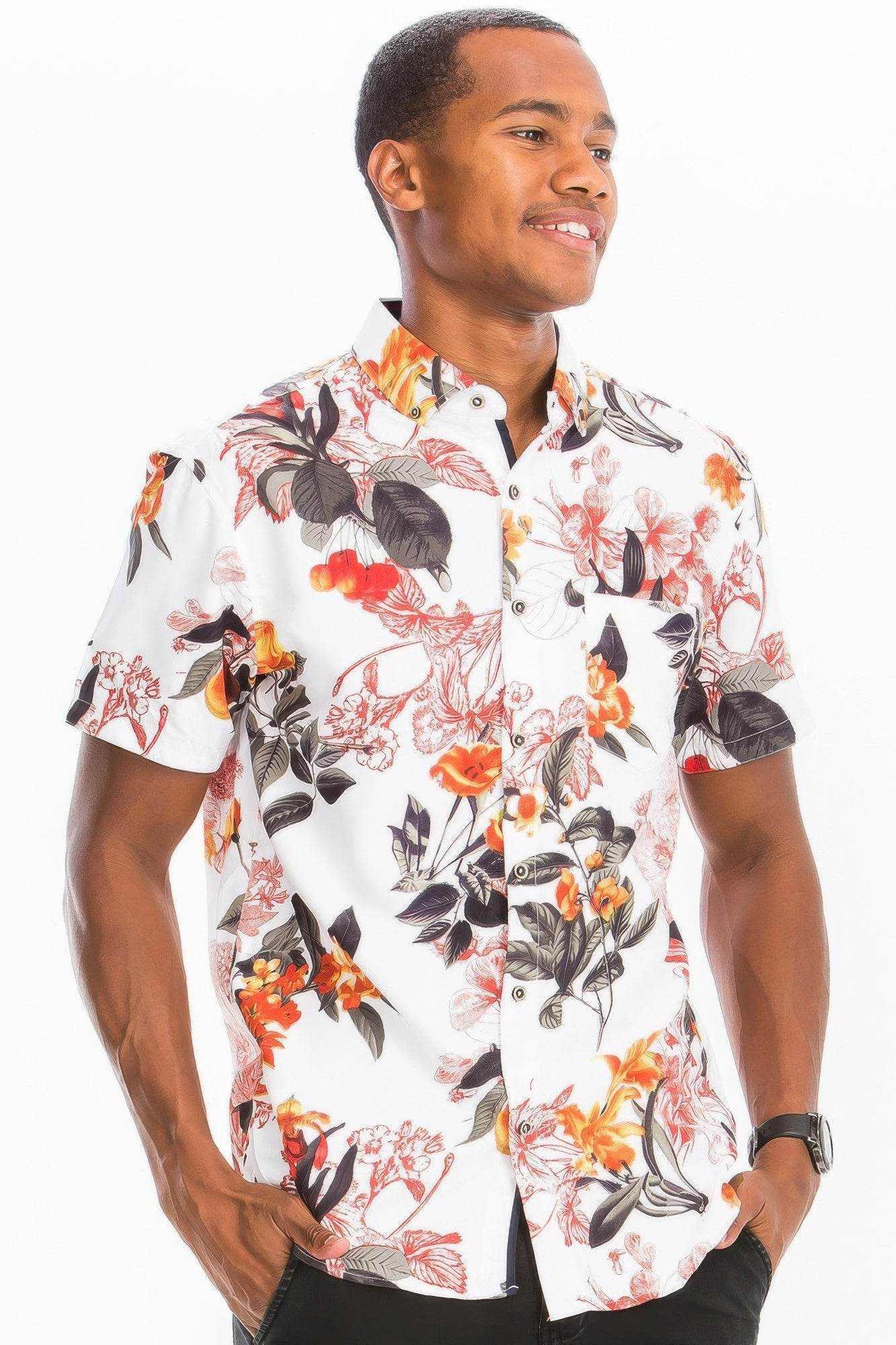 Hawaiian Print Button Down Shirt - Purcell's Clothing Company