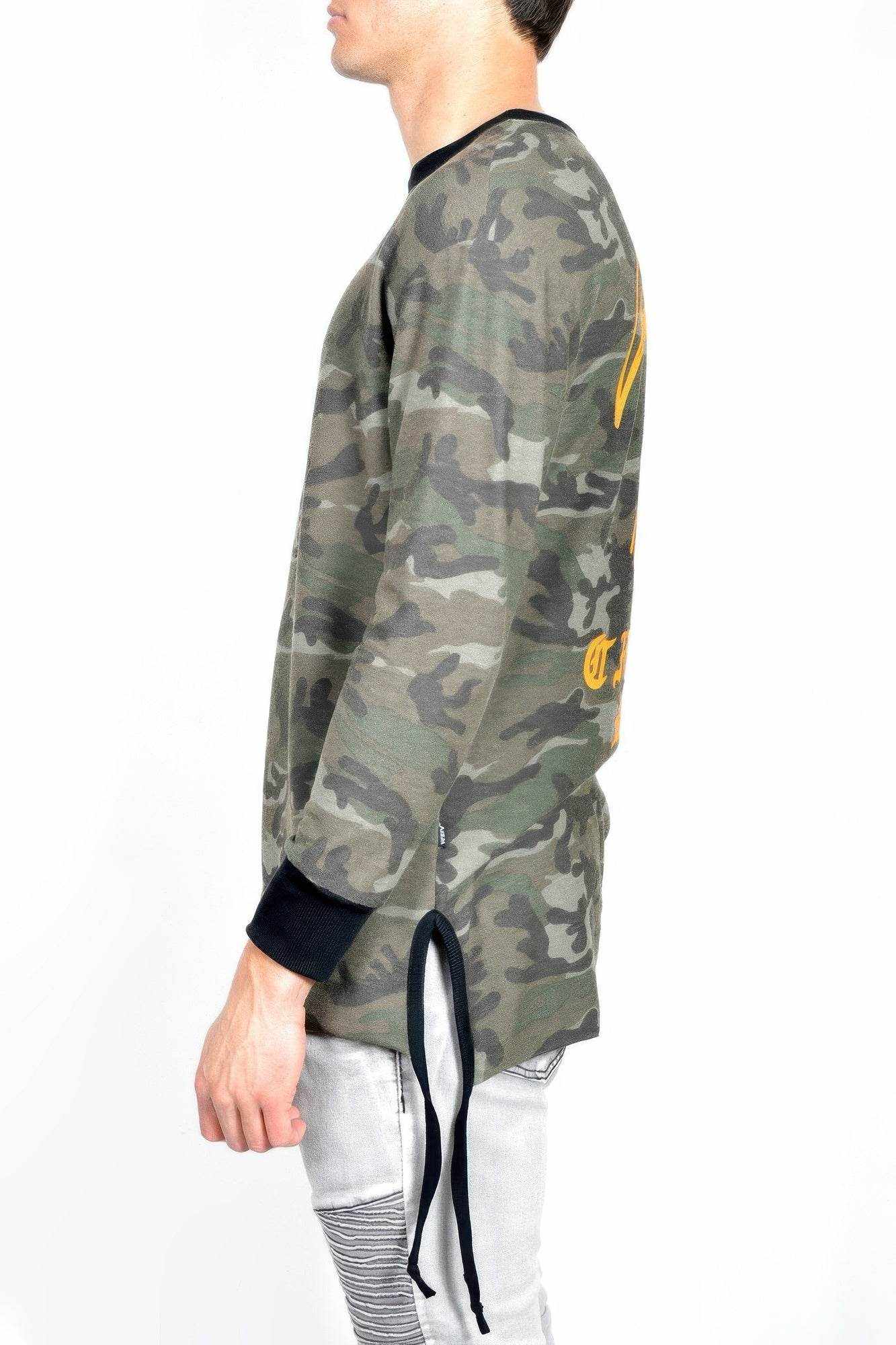 Casual Long Sleeve Camo T-Shirt Tops - Purcell's Clothing Company