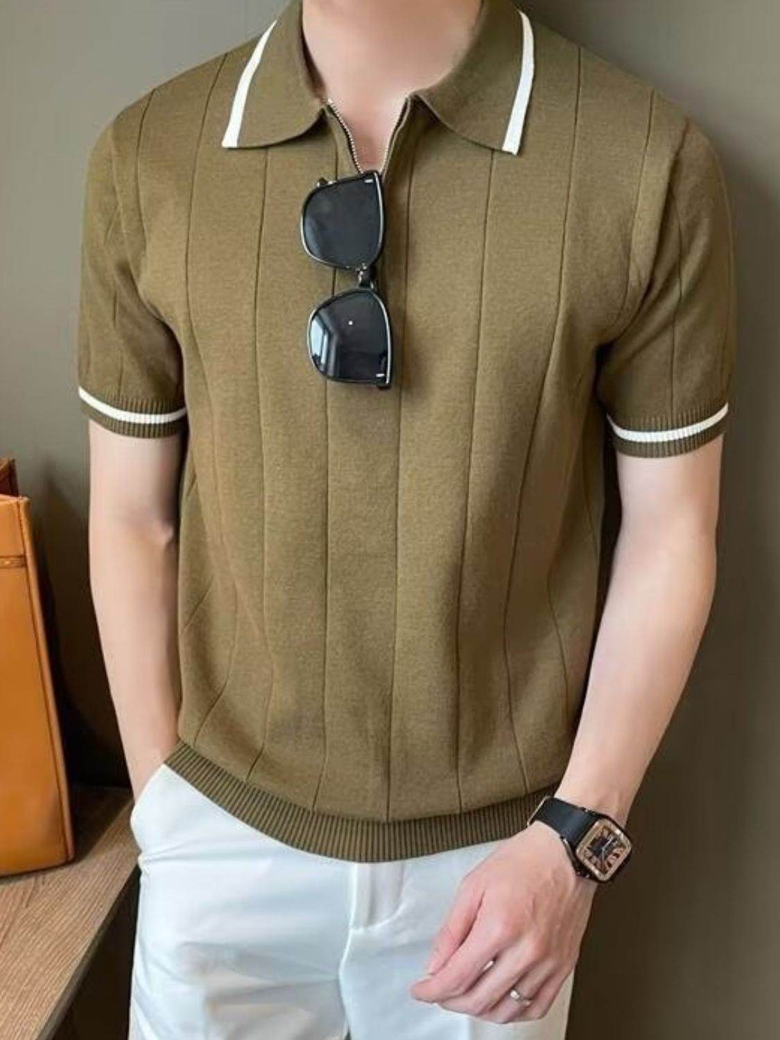 Quarter Zip Short Sleeve Polo - Purcell's Clothing Company