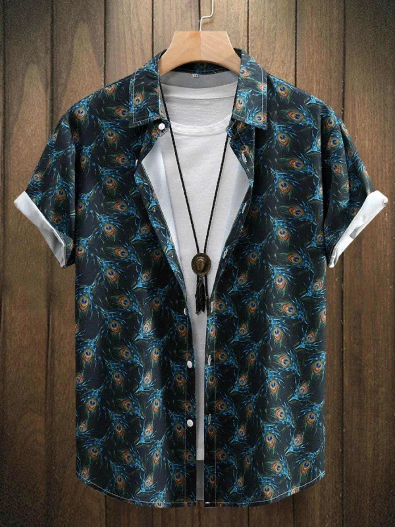 Men's Printed Button Up Short Sleeve Shirt - Purcell's Clothing Company