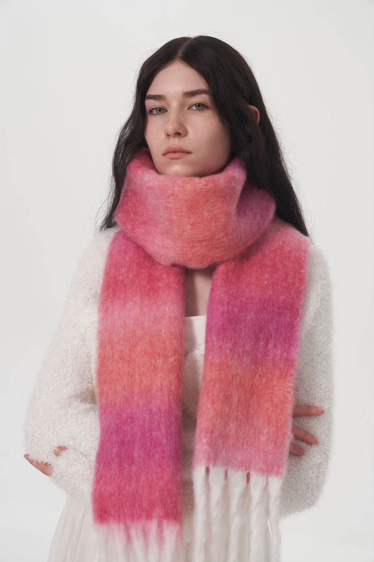 Fringe Gradient Thermal Scarf - Purcell's Clothing Company