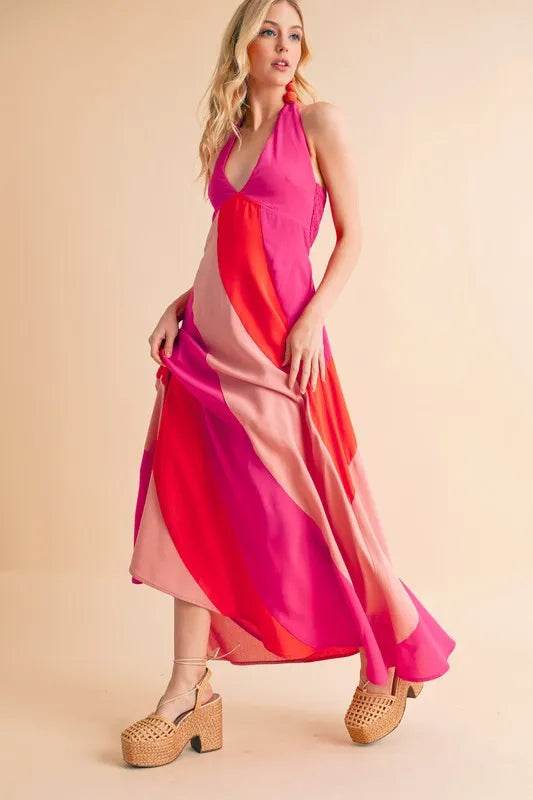 Aemi+Co Color Block Sleeveless Maxi Dress - Purcell's Clothing Company