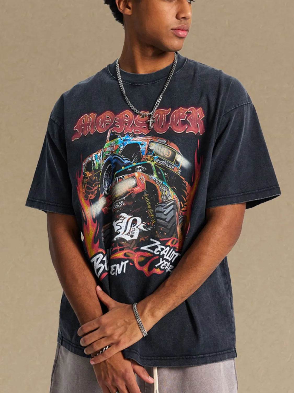 Graphic Round Neck Half Sleeve T-Shirt - Purcell's Clothing Company