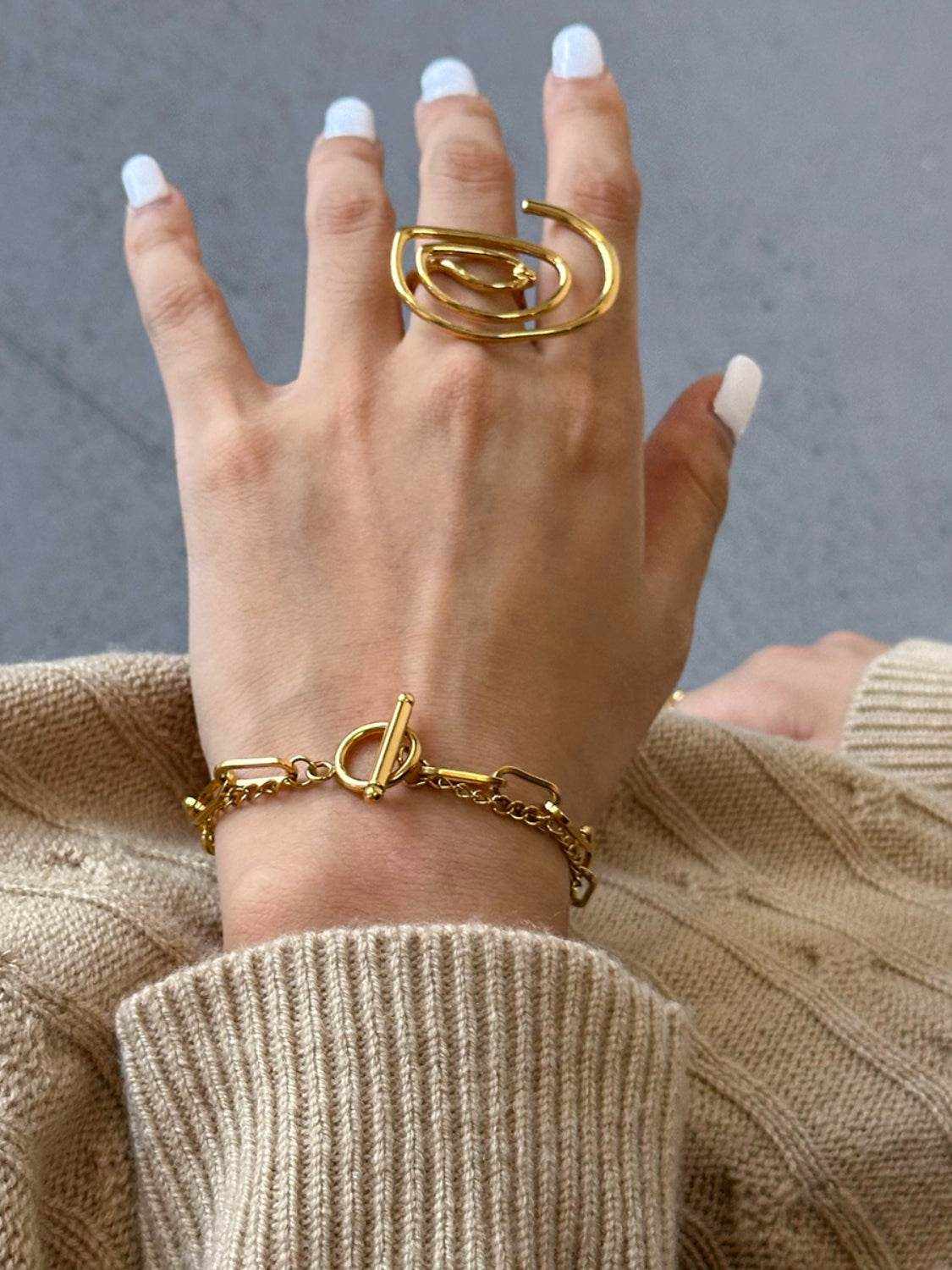 18K Gold-Plated Stainless Steel Chain Bracelet - Purcell's Clothing Company