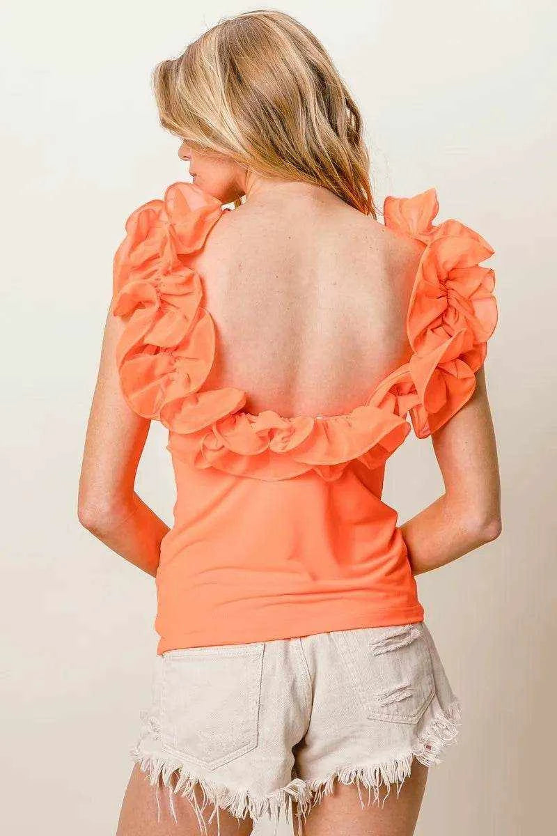 BiBi Merrow Frilled Strap With Neckline Tank Top - Purcell's Clothing Company