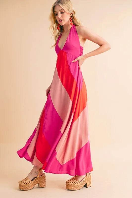 Aemi+Co Color Block Sleeveless Maxi Dress - Purcell's Clothing Company