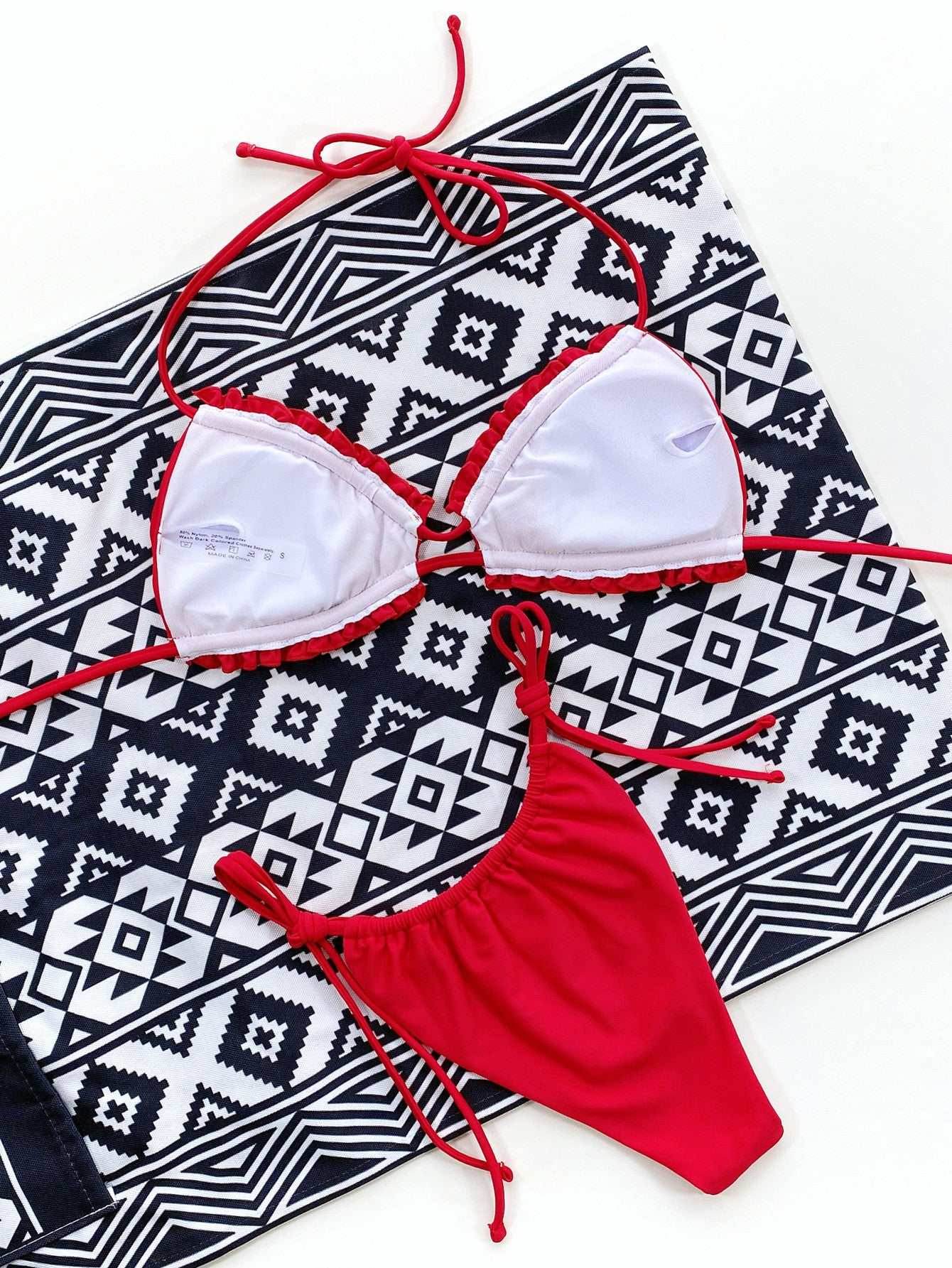 Frill Trill Halter Neck Bikini Set - Purcell's Clothing Company