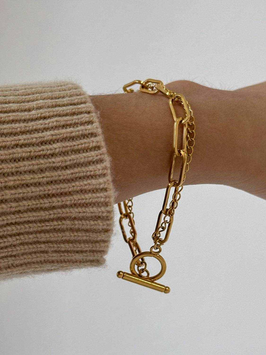 18K Gold-Plated Stainless Steel Chain Bracelet - Purcell's Clothing Company
