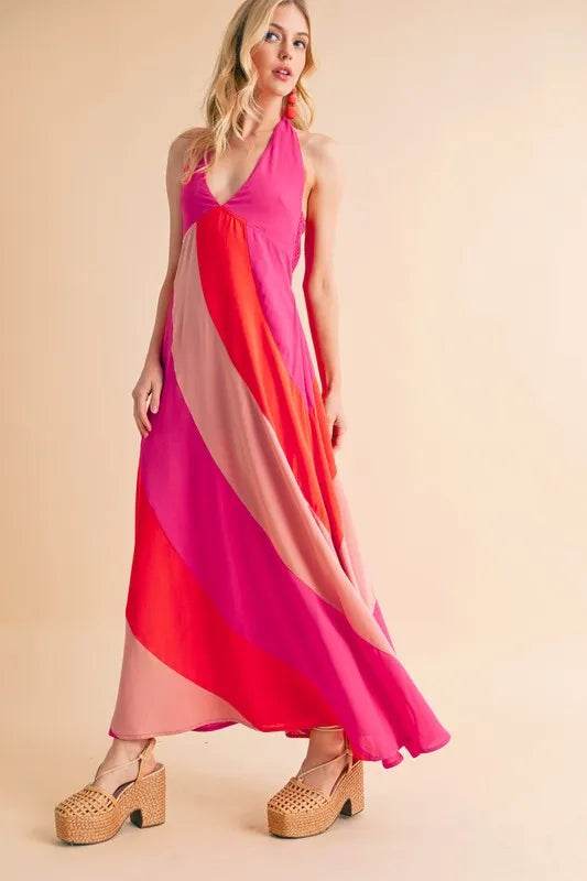 Aemi+Co Color Block Sleeveless Maxi Dress - Purcell's Clothing Company