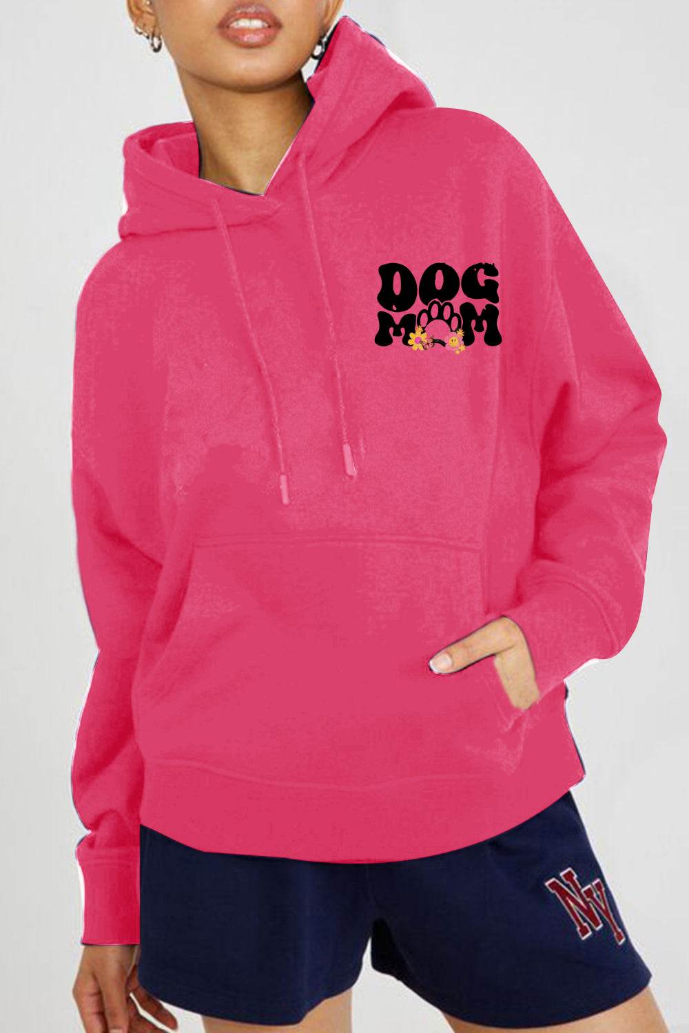Simply Love Simply Love Full Size DOG MOM Graphic Hoodie - Purcell's Clothing Company
