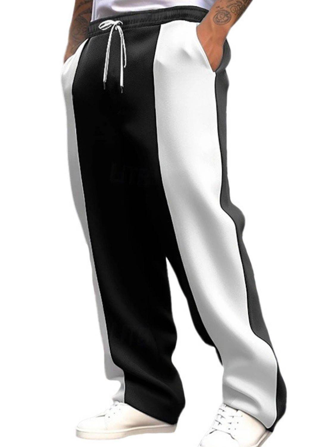 Full Drawstring Contrast Pants Plus - Purcell's Clothing Company