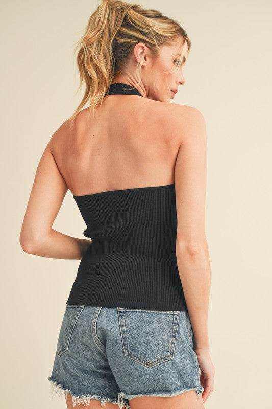 Aemi + Co Ribbed Halter Neck Cami - Purcell's Clothing Company