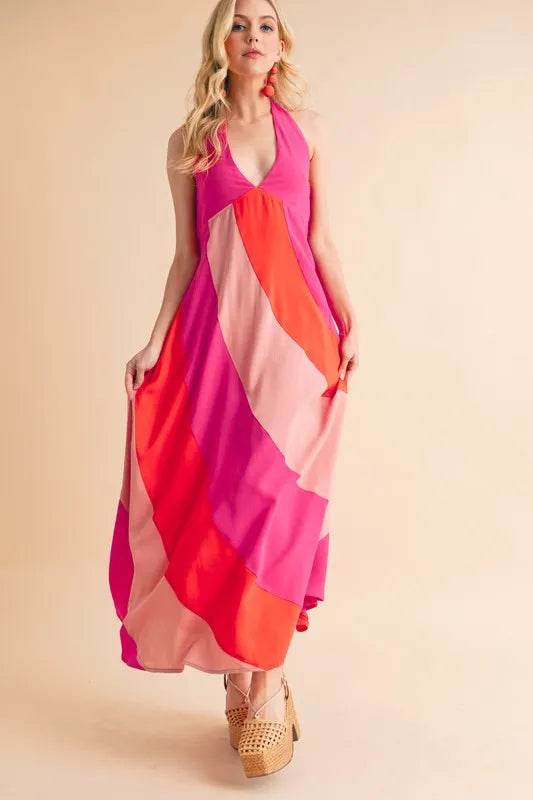Aemi+Co Color Block Sleeveless Maxi Dress - Purcell's Clothing Company