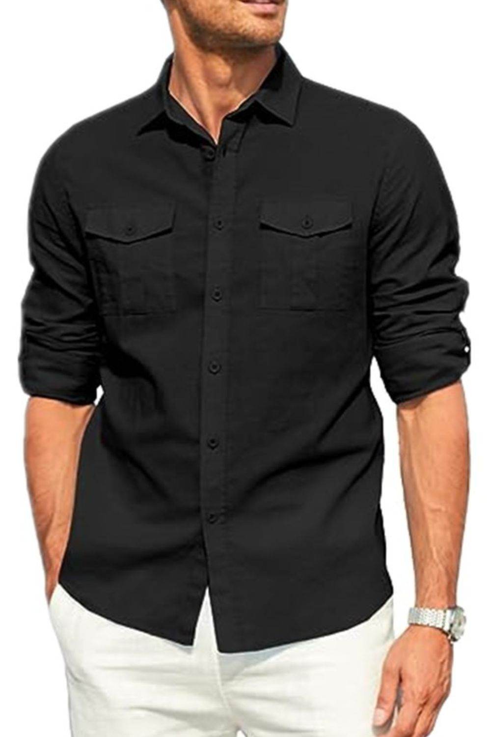 Button Down Collared Neck Long Sleeve Shirt - Purcell's Clothing Company
