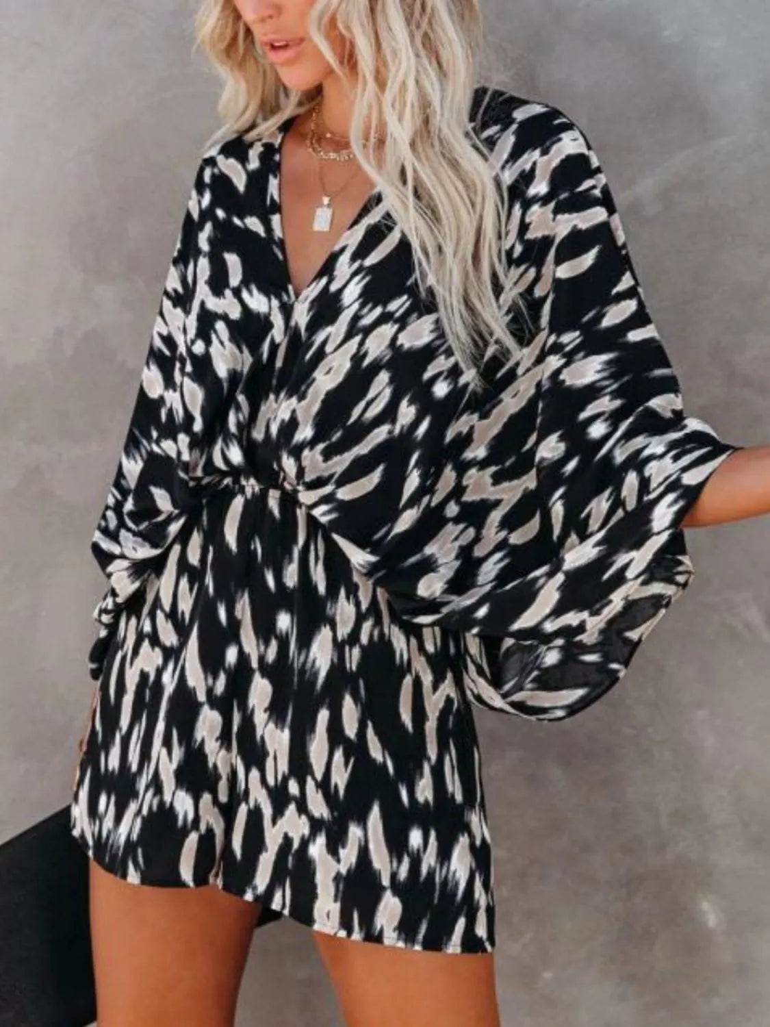 Oversized Tied Back Printed Romper - Purcell's Clothing Company