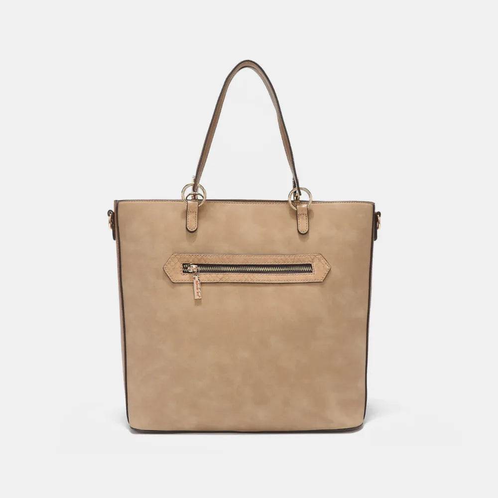 Nicole Lee USA Metallic Stitching Embroidery Inlaid Rhinestone Tote Bag - Purcell's Clothing Company