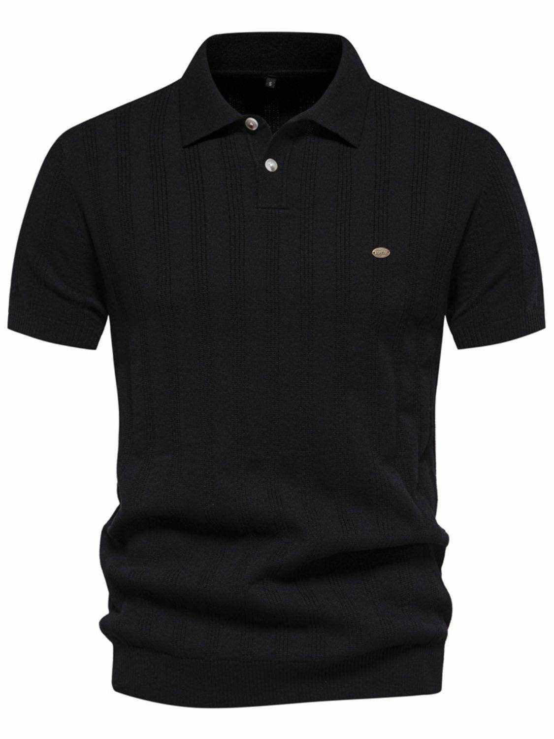 Collared Neck Short Sleeve Knit Polo - Purcell's Clothing Company