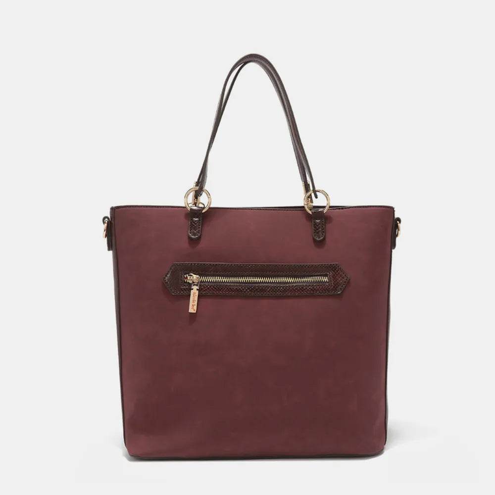 Nicole Lee USA Metallic Stitching Embroidery Inlaid Rhinestone Tote Bag - Purcell's Clothing Company
