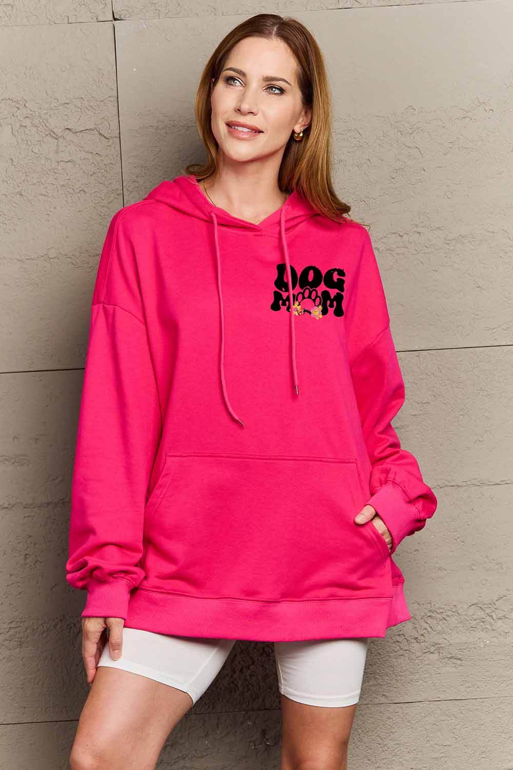Simply Love Simply Love Full Size DOG MOM Graphic Hoodie - Purcell's Clothing Company