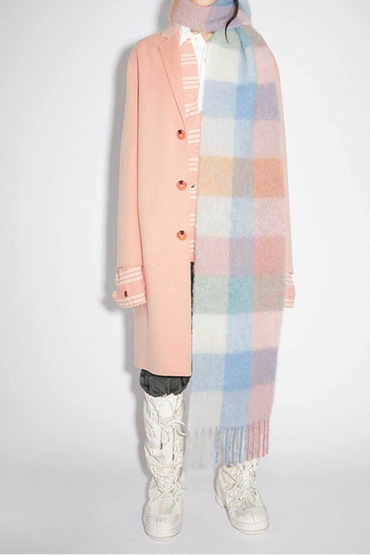 Thermal Fringe Contrast Plaid Scarf - Purcell's Clothing Company